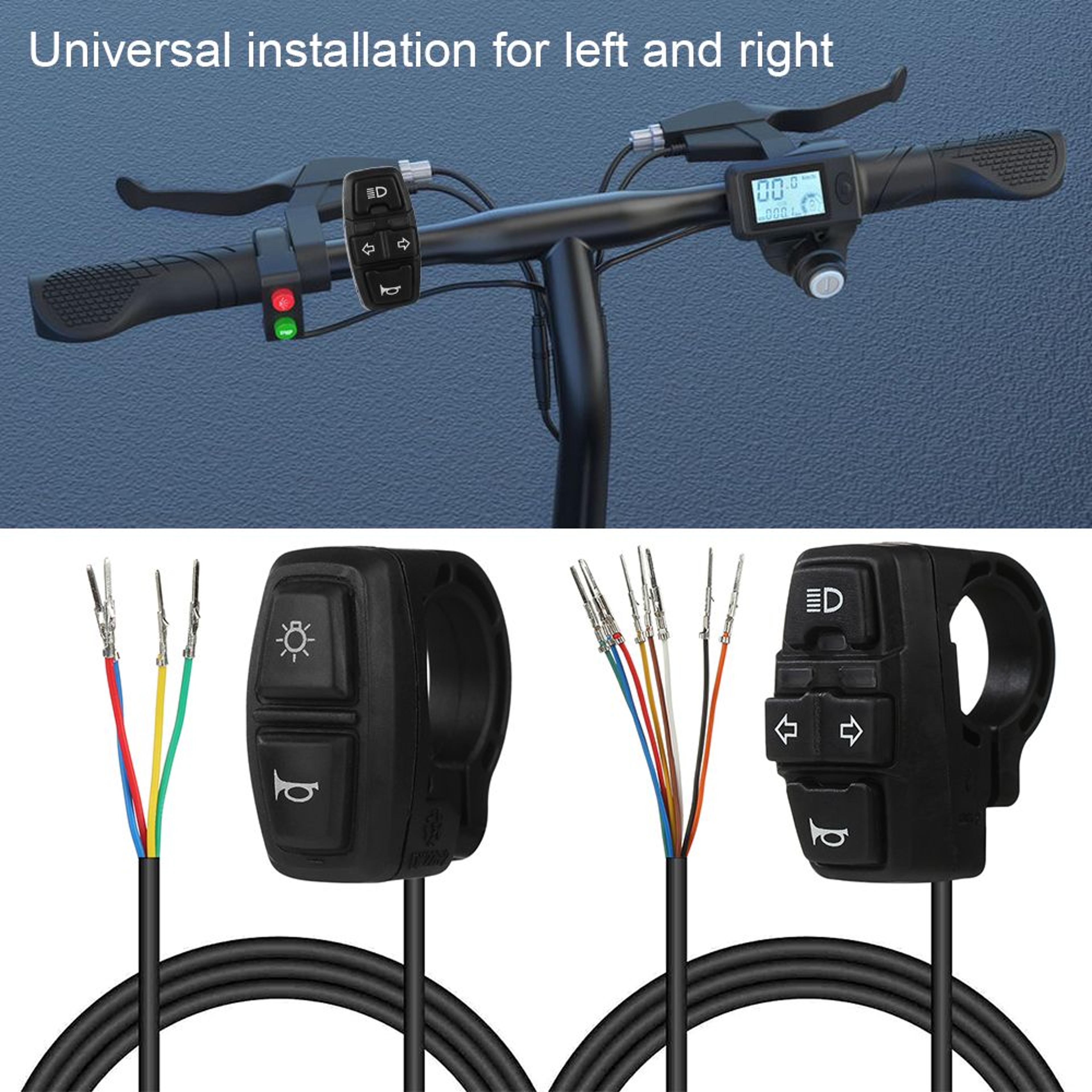 ebike lamp horn electric bike light switch, black electrical system controls