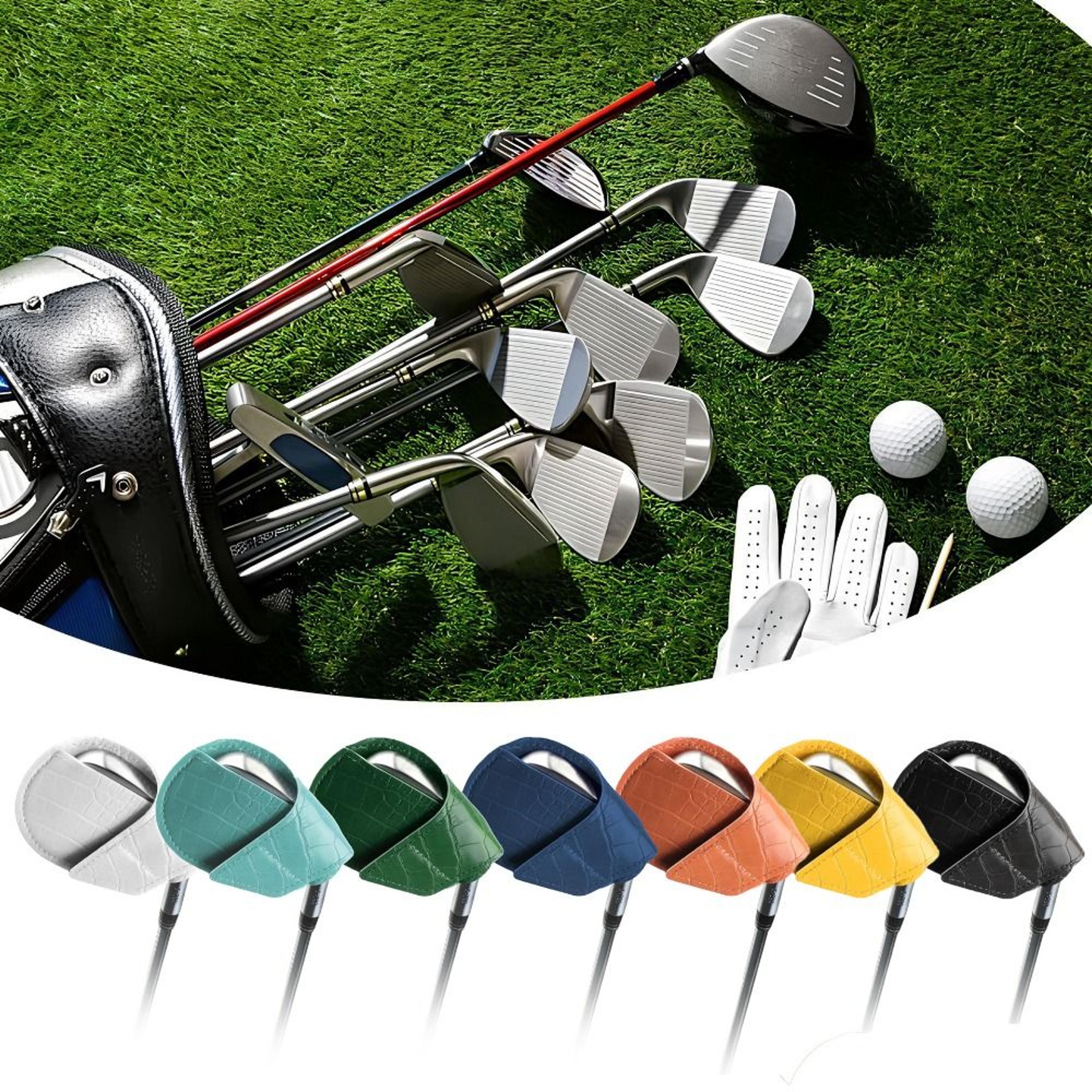 crocodile pattern pu leather golf iron headcover, waterproof golf wedges, wear resistant golf training equipment, head c