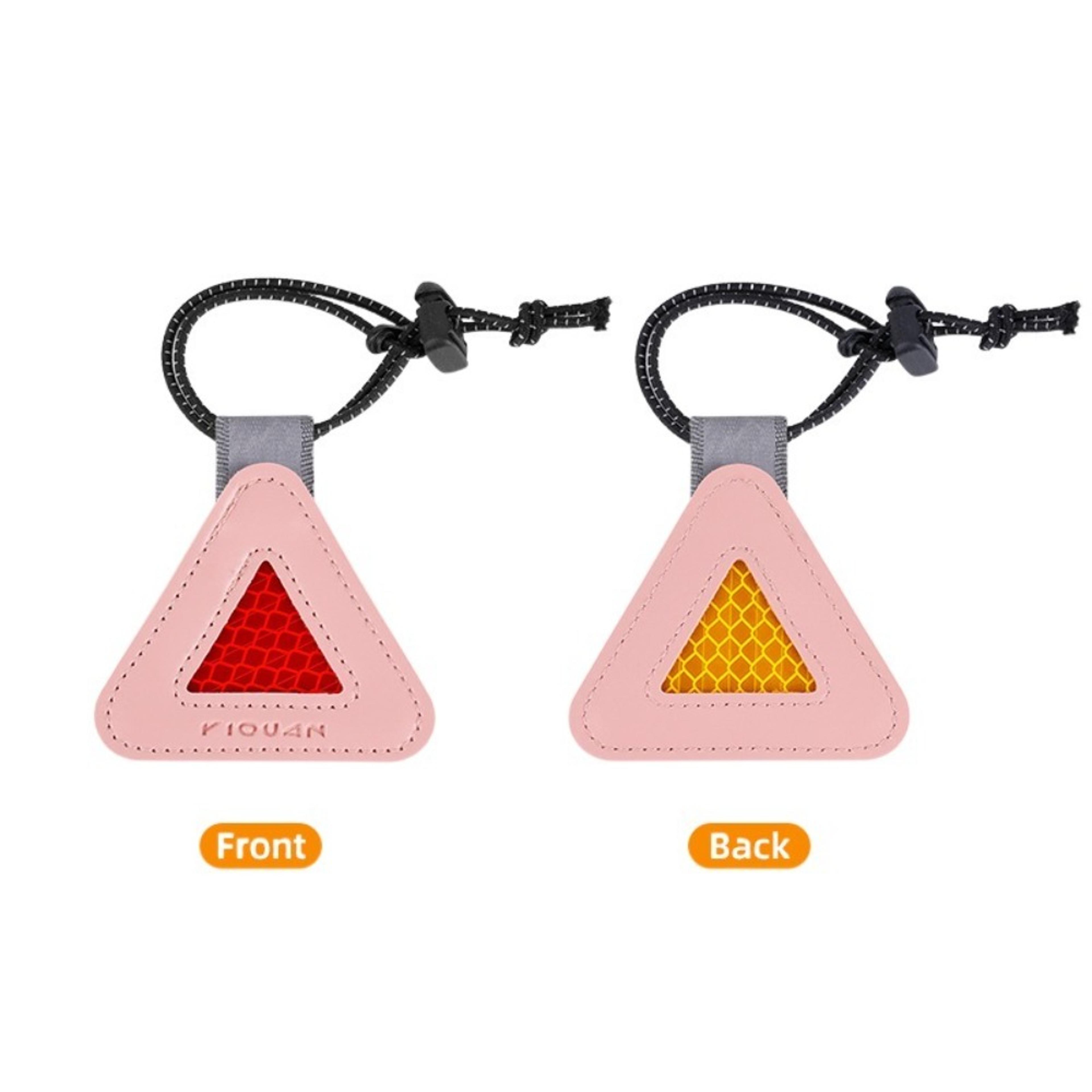 high brightness bicycle reflective pendant pvc night riding triangle warning pad multifunctional mini reflective triangle sign
