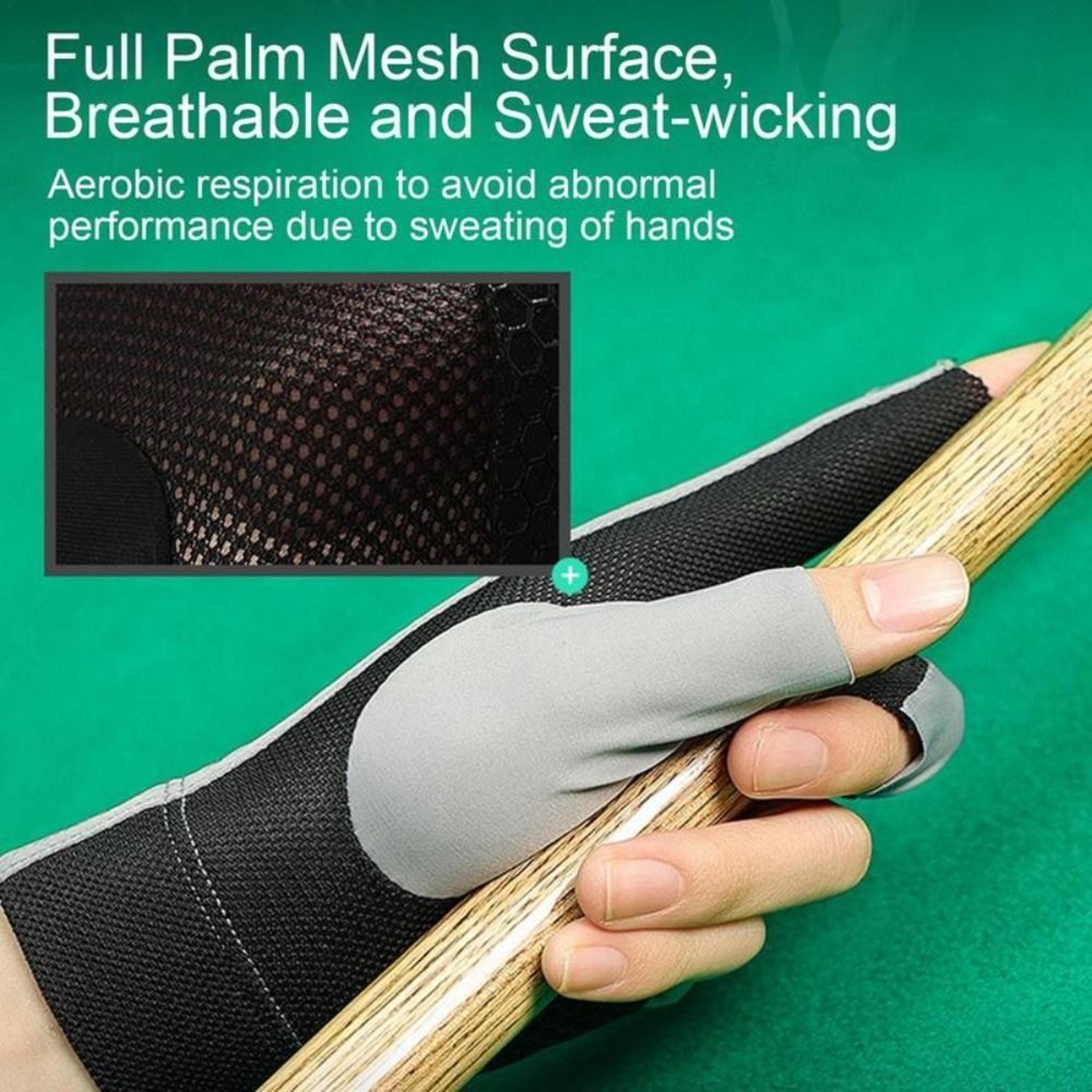 elasticity breathable training glove, three fingers snooker glove left right hand, anti skid billiard glove