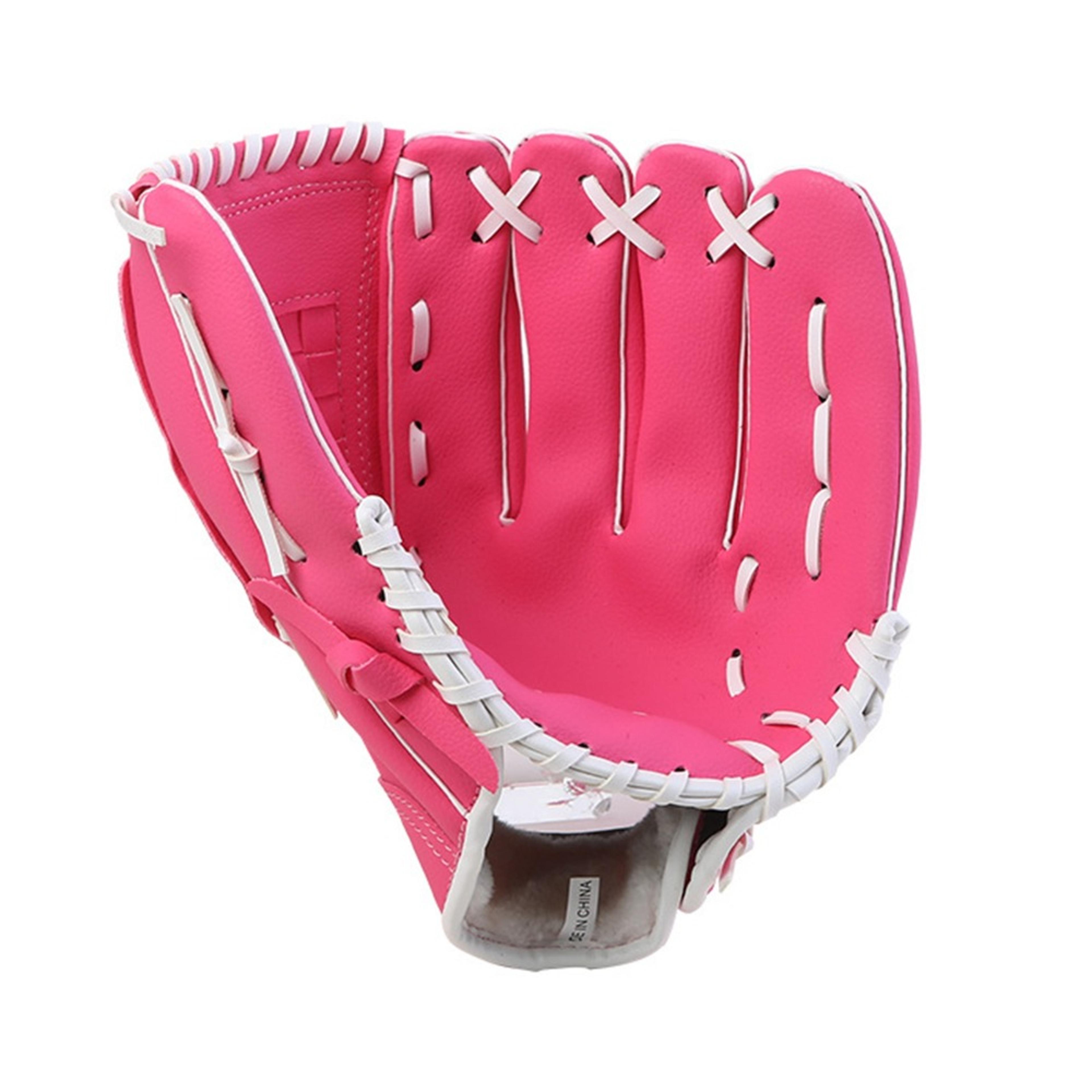 synthetic leather baseball glove, blue mitt, rose red brown & black catcher gloves for practice