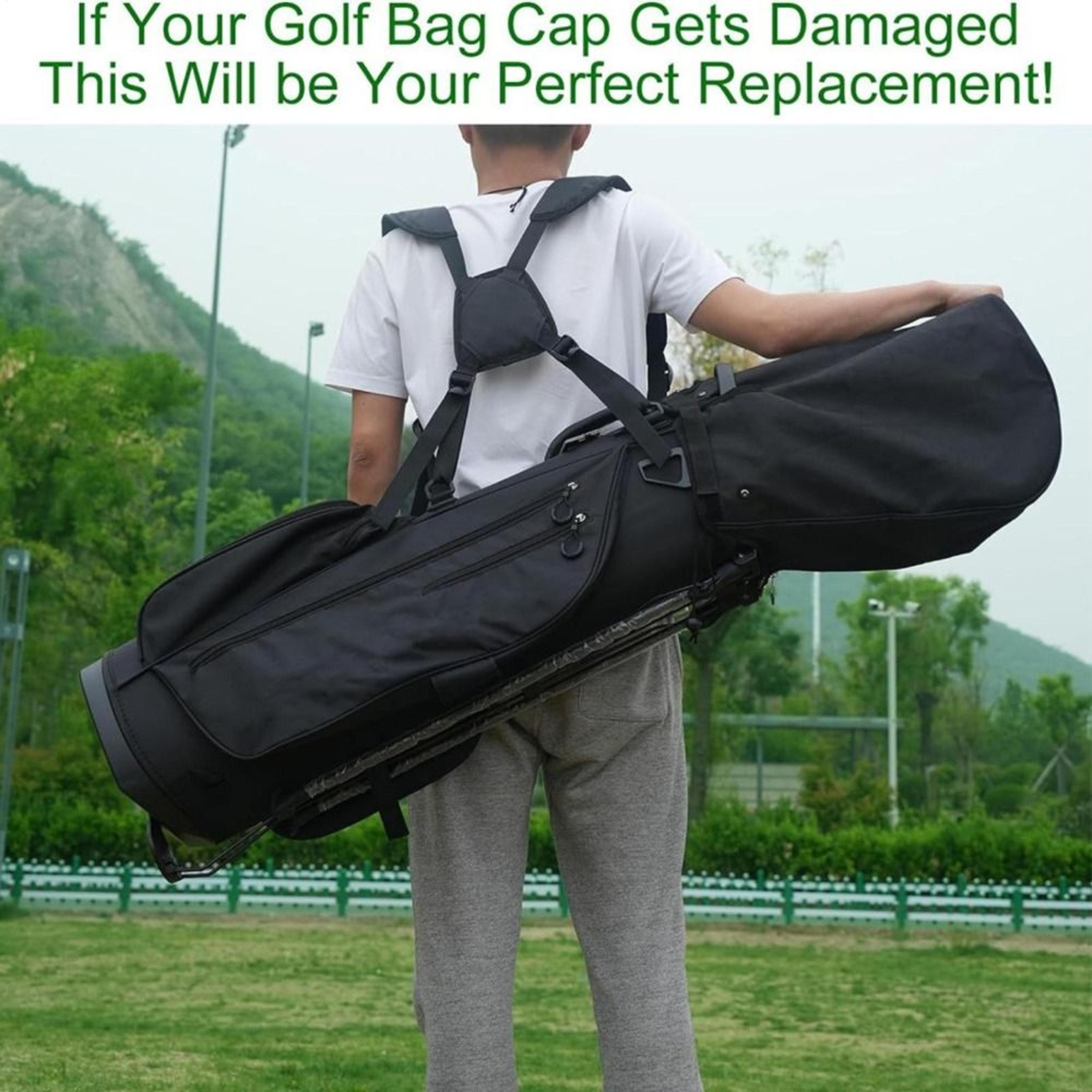 waterproof golf club rain cover, dustproof zipper hood, portable club protector with buckle for outdoor protection
