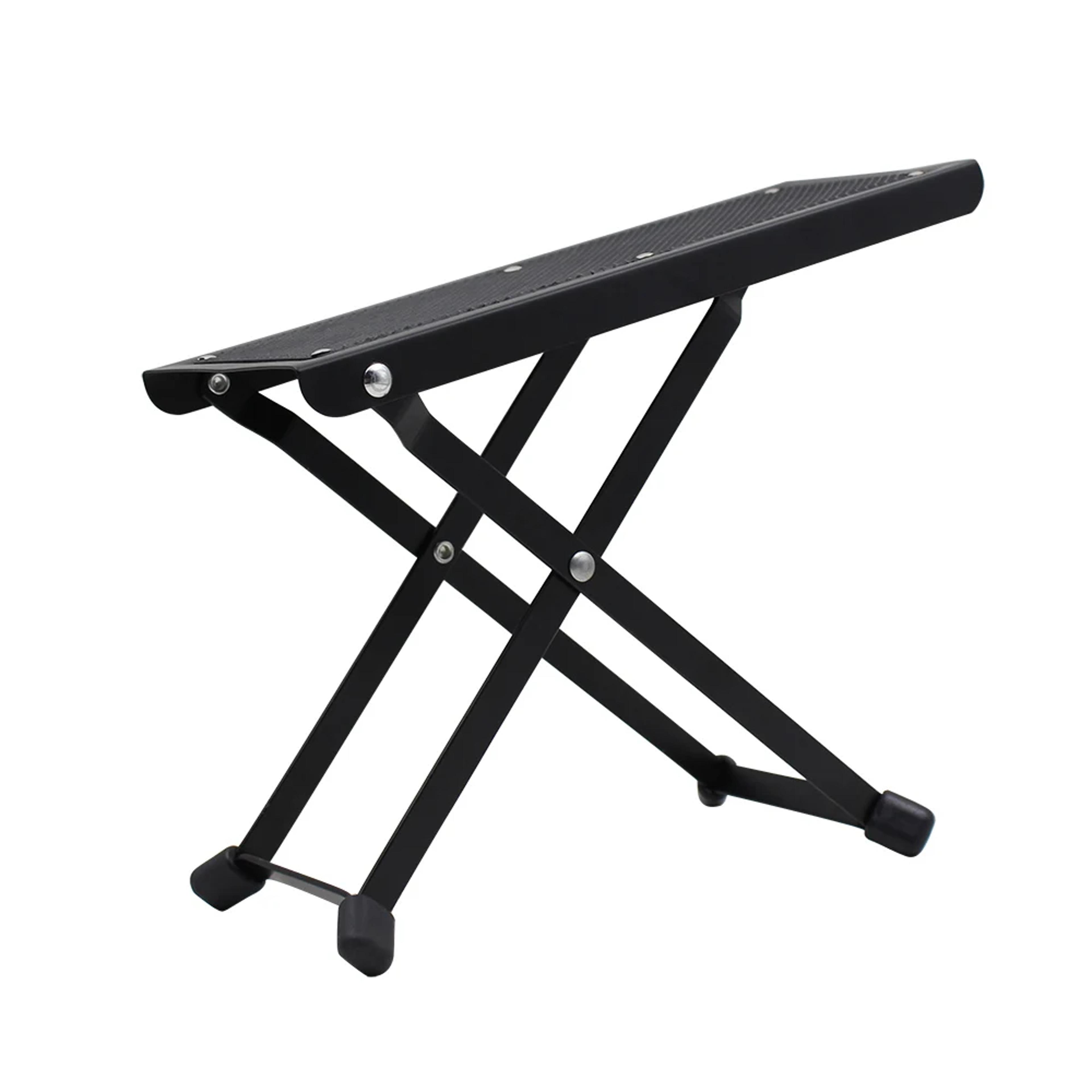adjustable metal foot stool with non-slip pads, foldable support for guitar parts & accessories