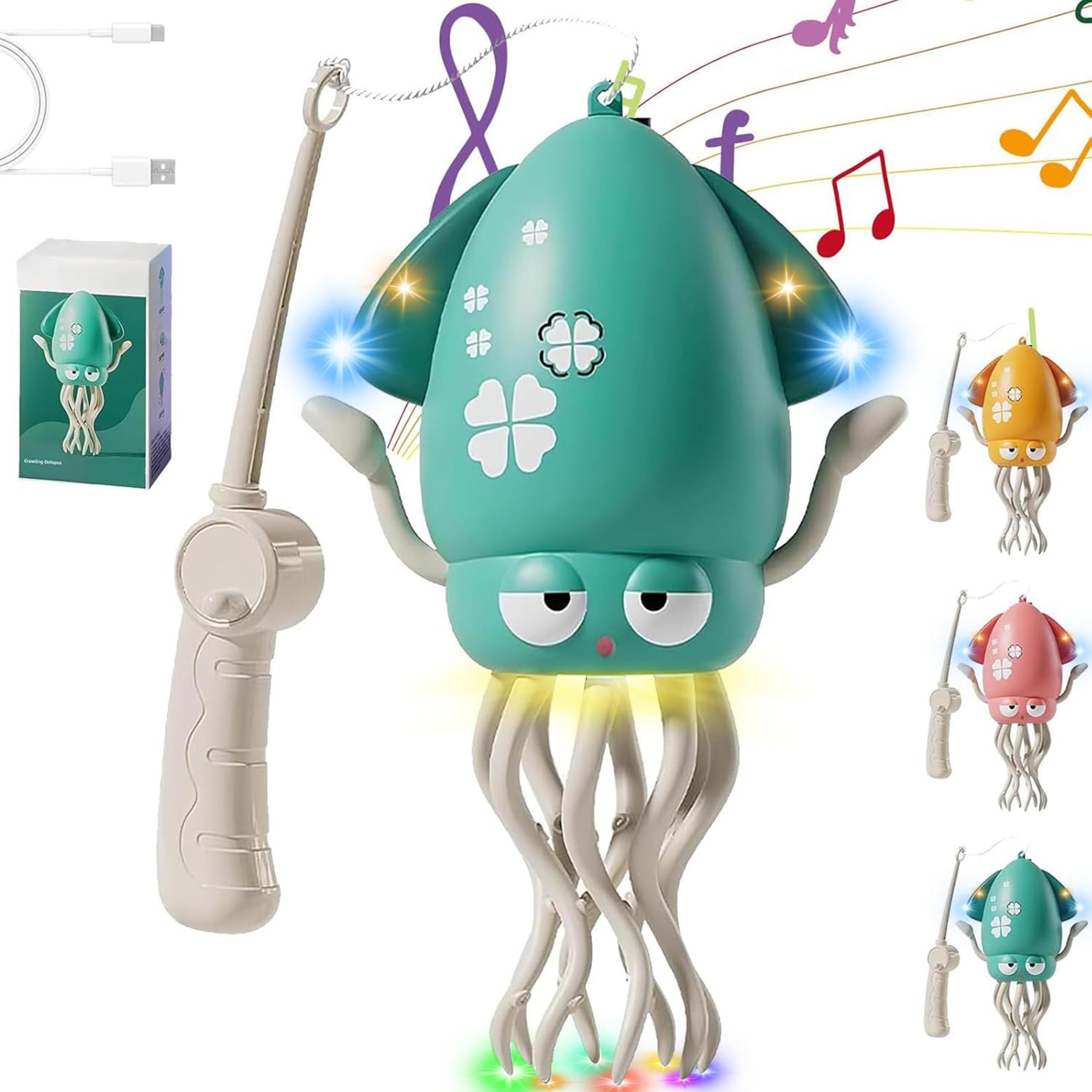interactive toy gifts, dancing squid, music and light electronic pet, auto-sensing obstacle, rechargeable ornament