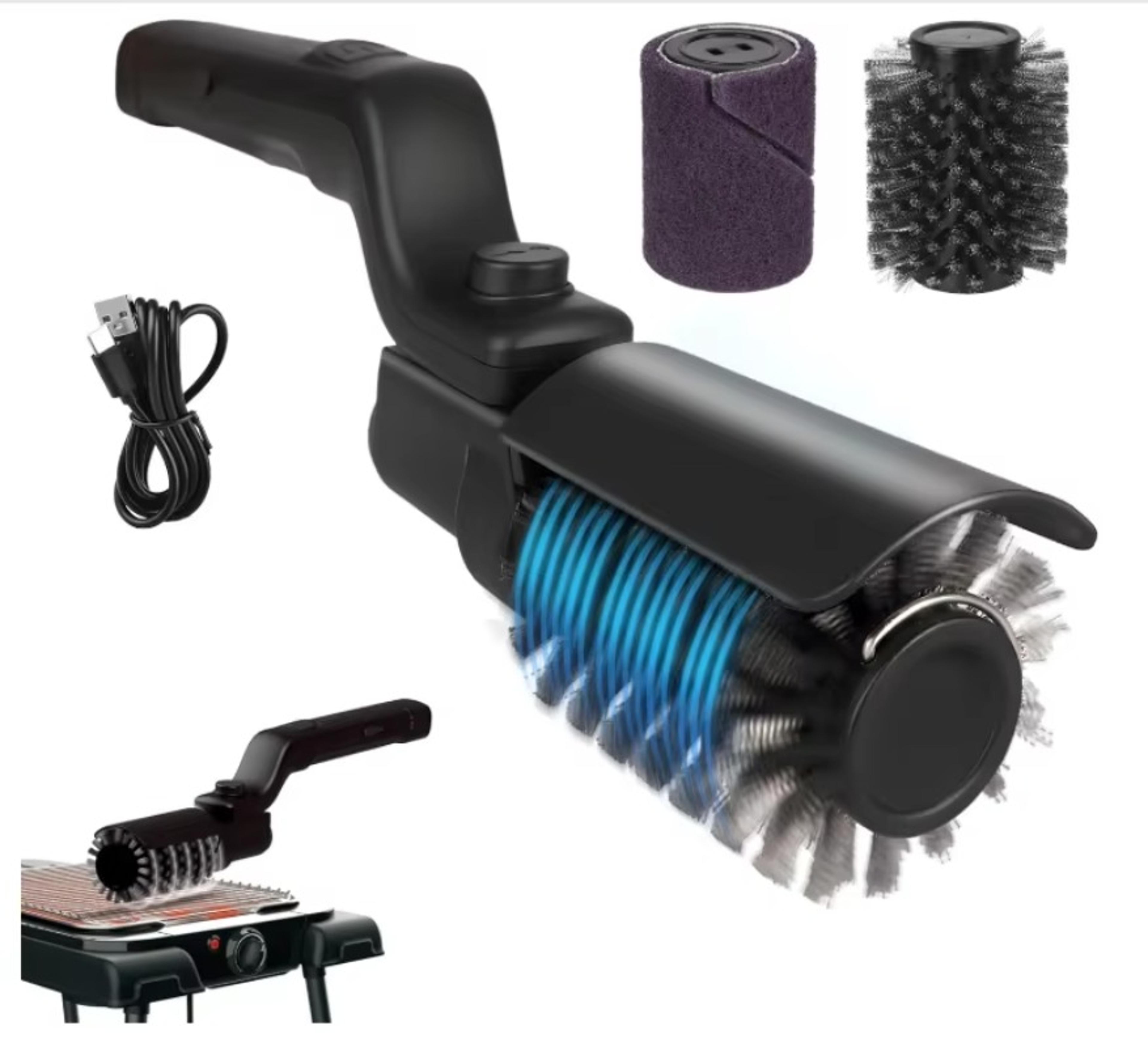 angle adjustable portable electric bbq brush, powerful cleaning heavy oil brush, outdoor household cleaningtool