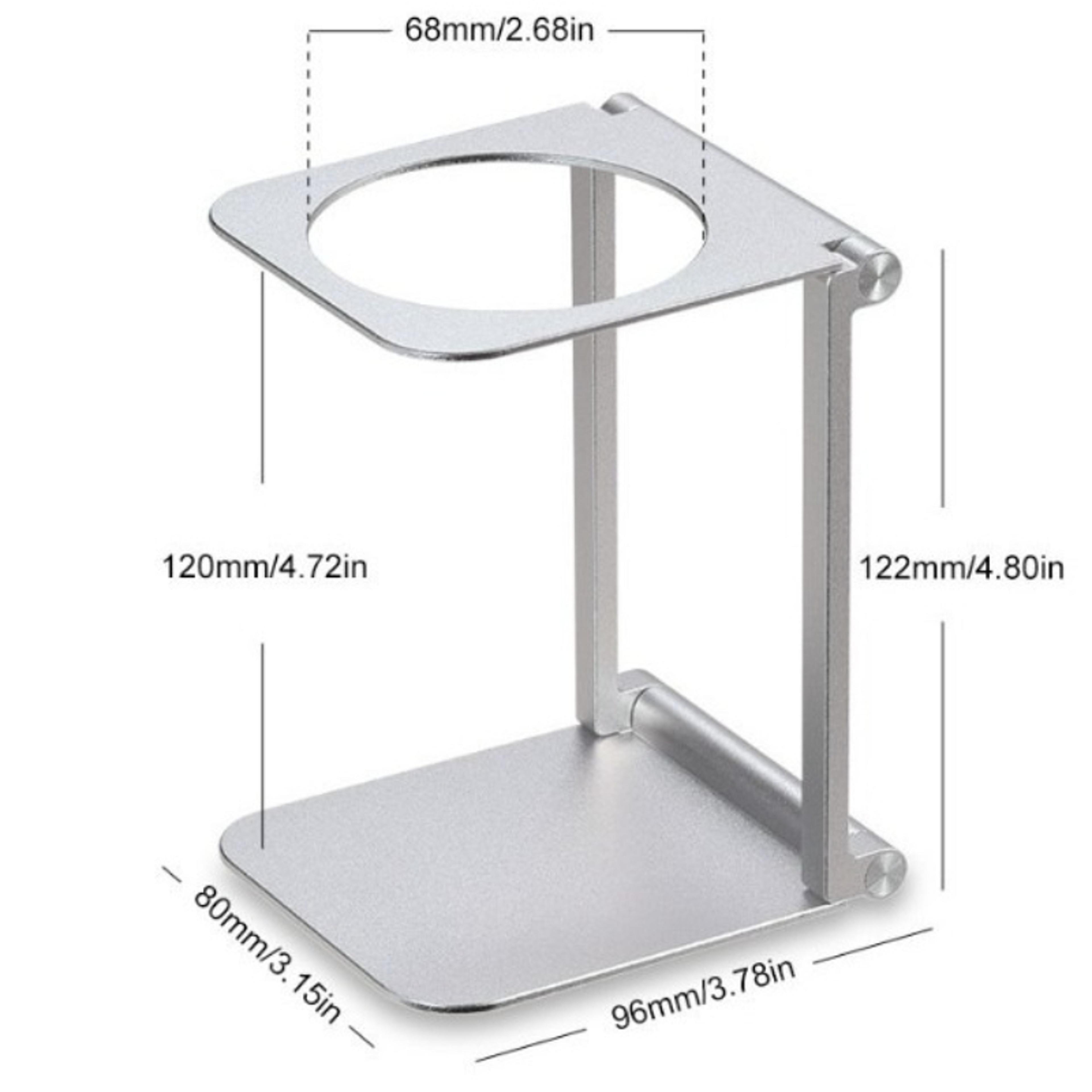portable metal coffee brewing stand, stable base, coffee brewing accessory, for home, office, camping use