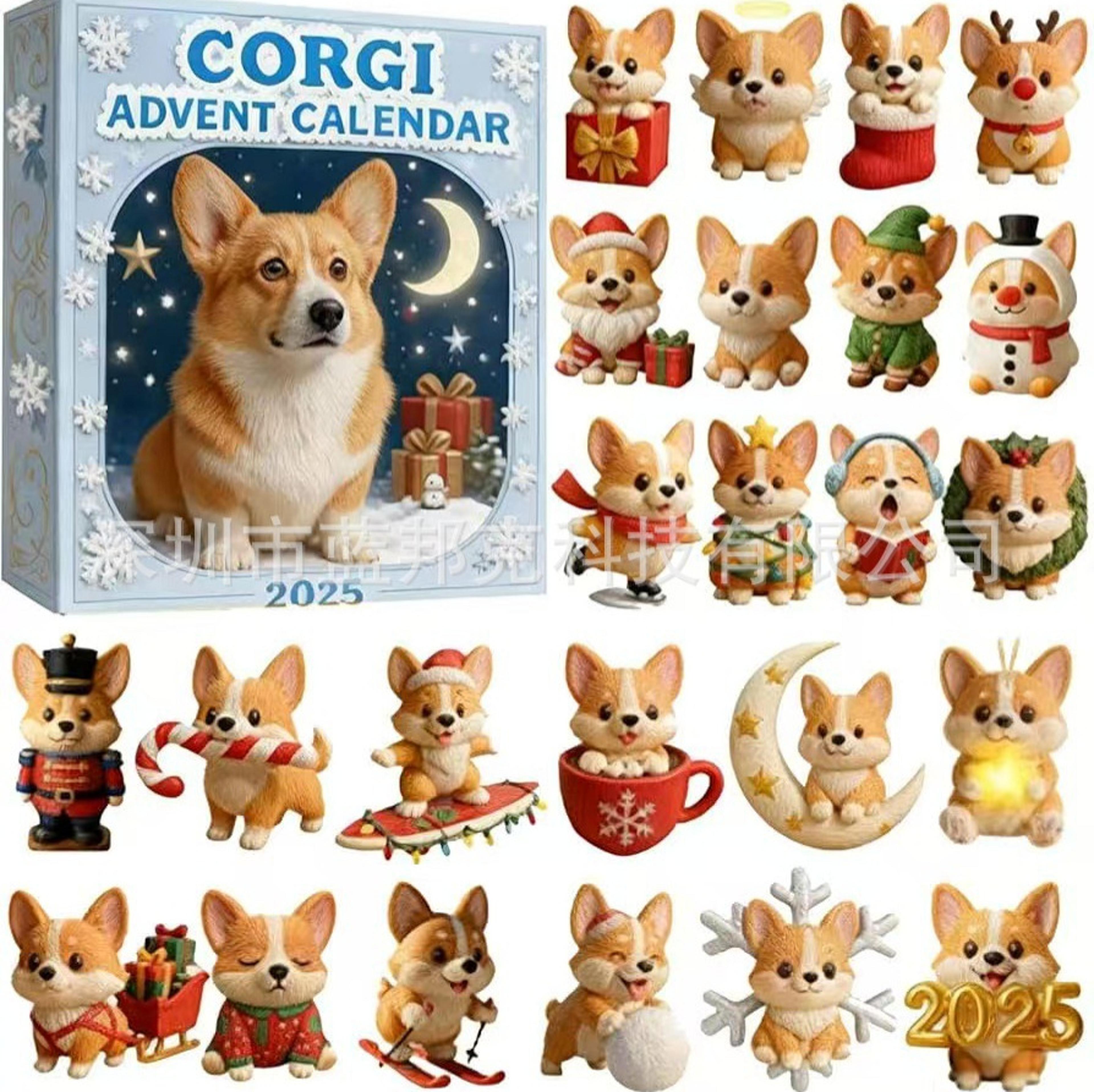 orgi theme christmas, advent calendar blind box, corgi advent calendar