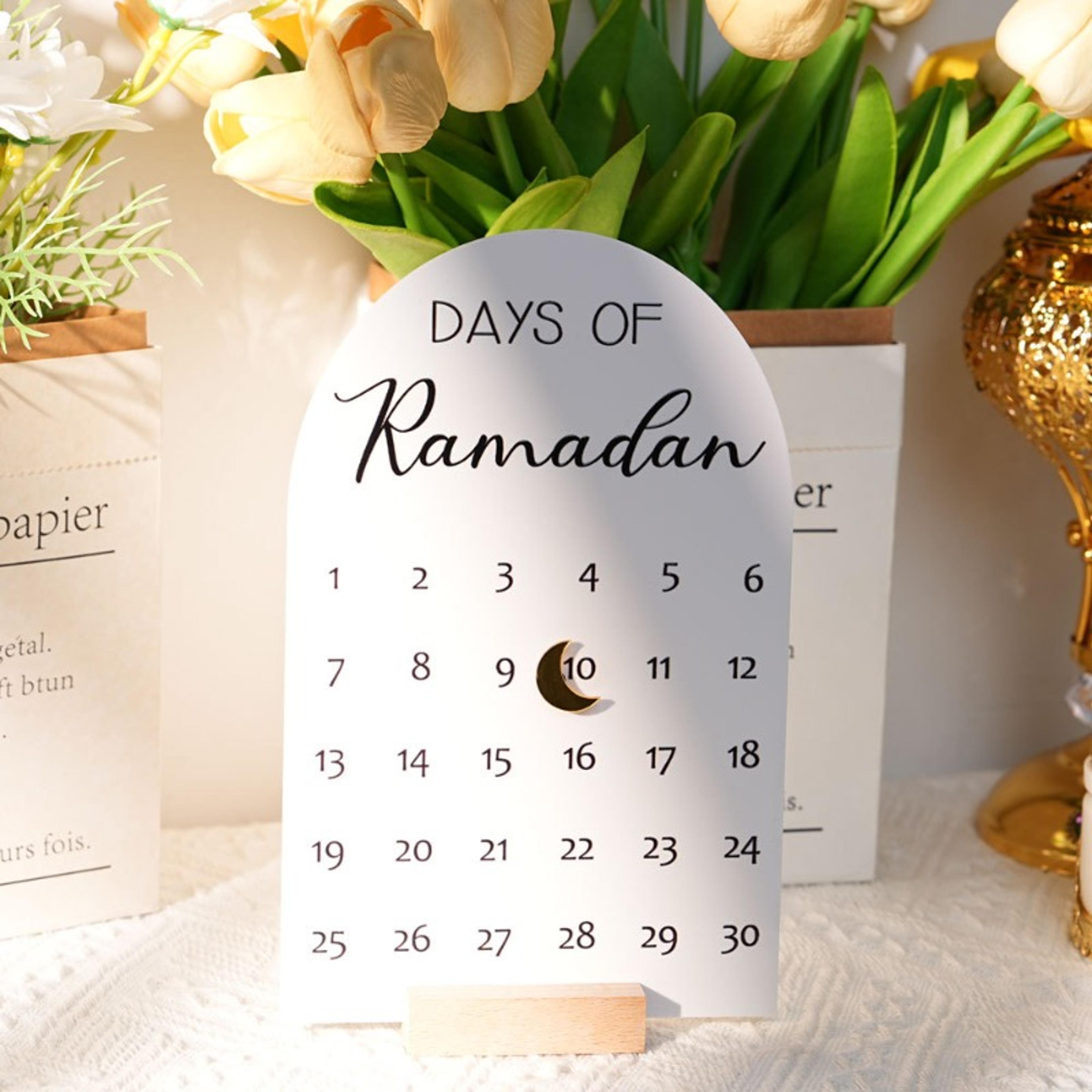 acrylic ramadan countdown calendar - home decoration crafts - holiday countdown table calendar & desktop ornaments
