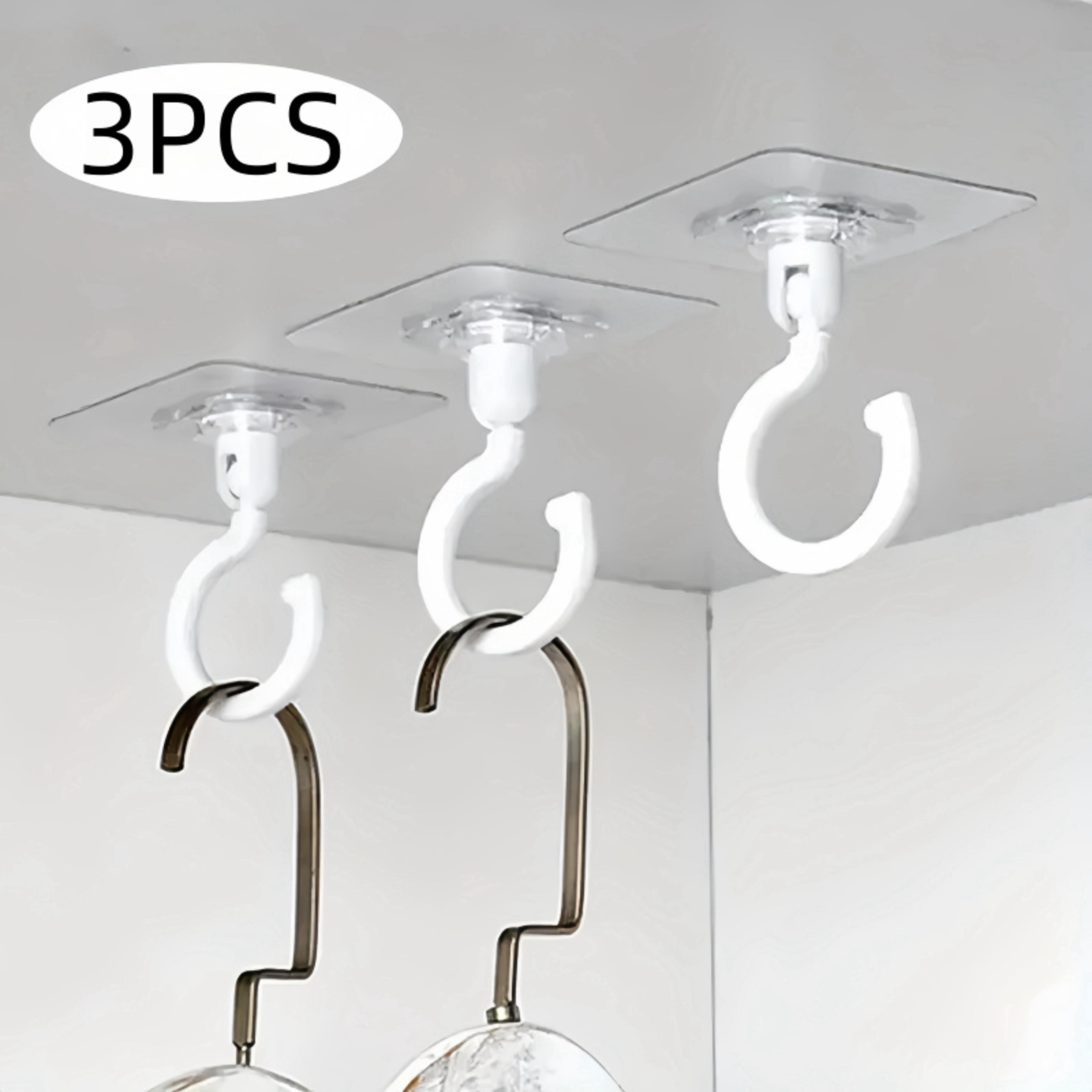 adhesive wall door mount hangers for kitchen, bathroom, wardrobe, ceiling rotating hooks storage organization