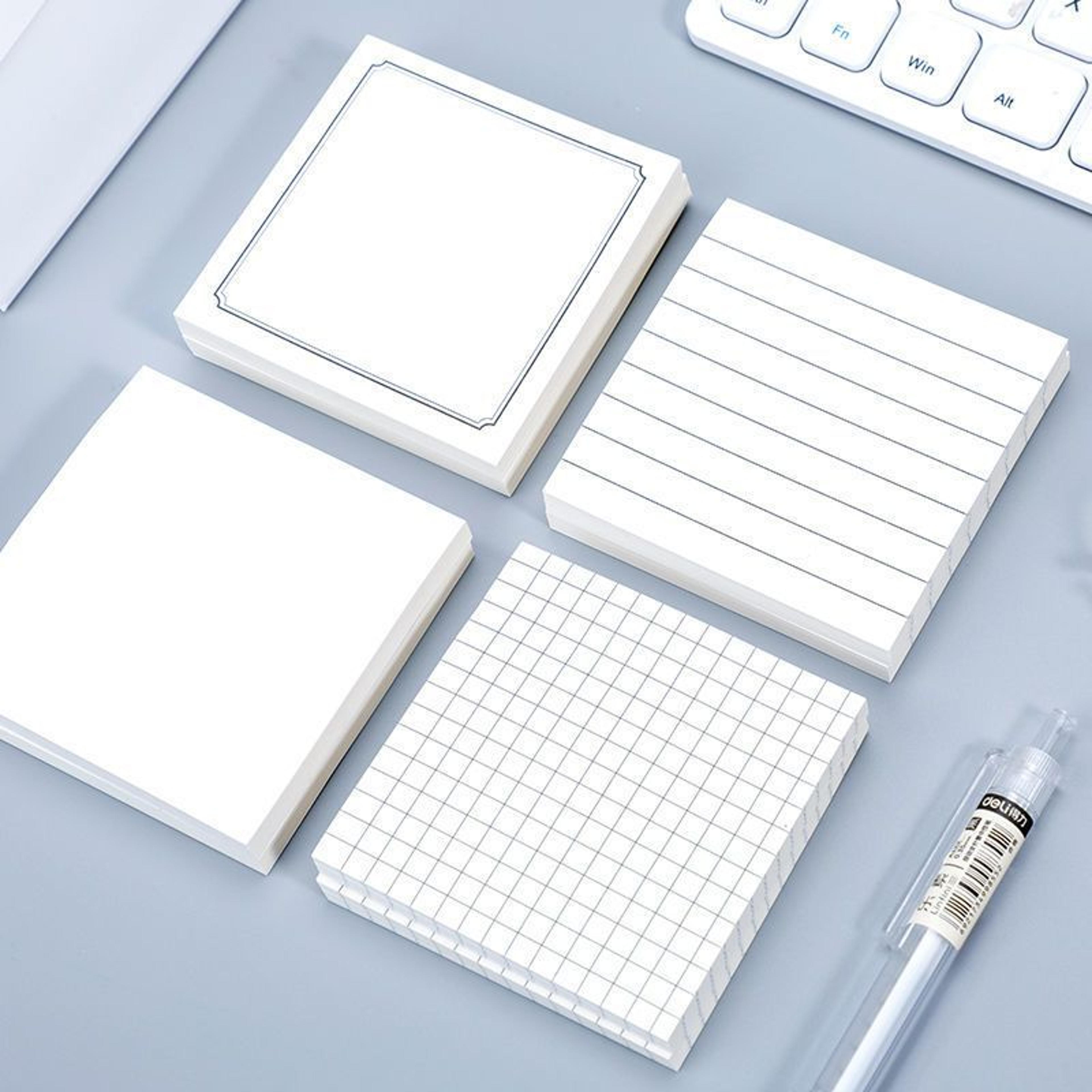 simple sticky notes, tearable grid lined notepad, self-adhesive message stickers for school, office, students