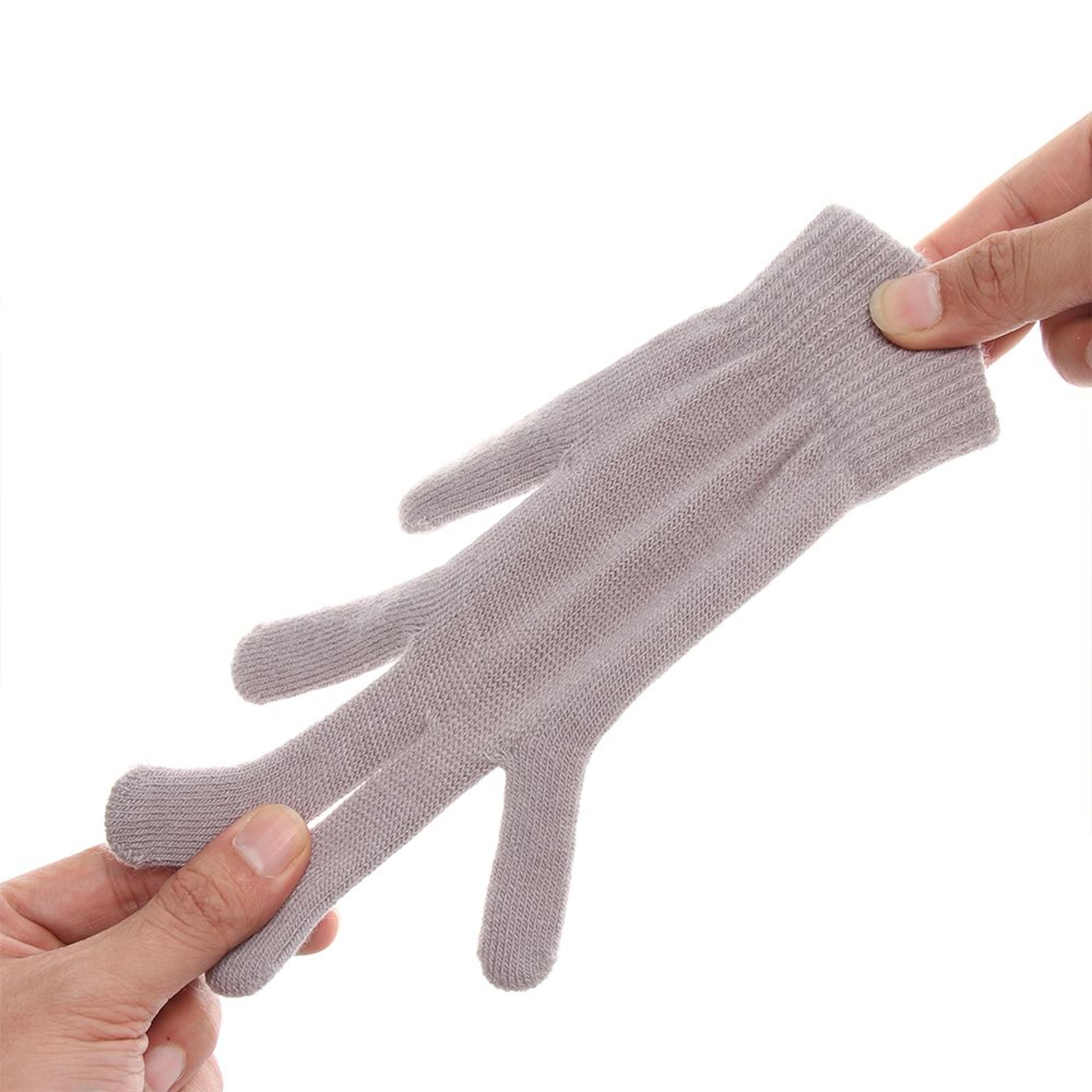 gifts winter warm thermal wrist warmer wool knitted full fingered gloves lining mittens