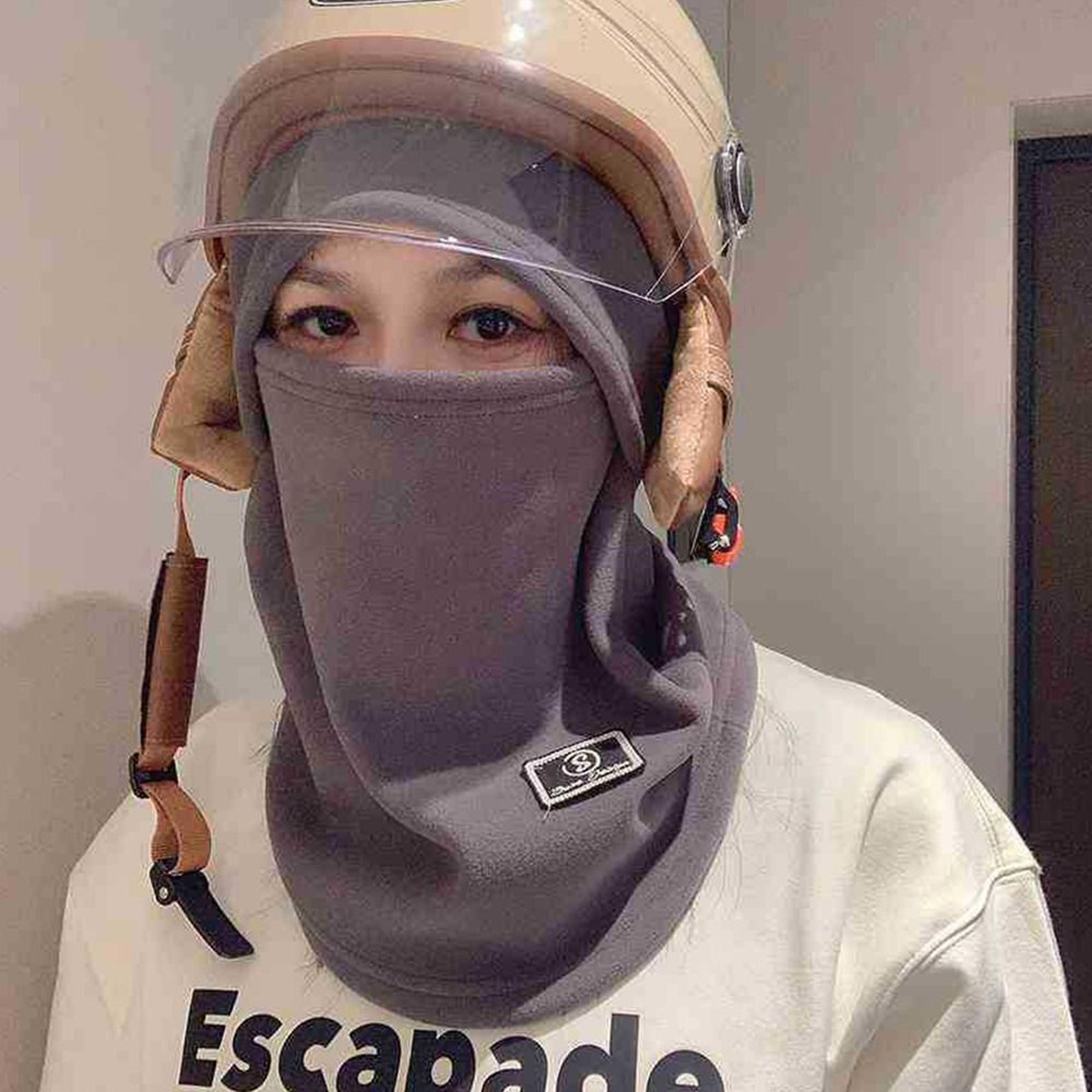 windproof winter velvet fleece balaclava, simple pullover cap, unisex hat