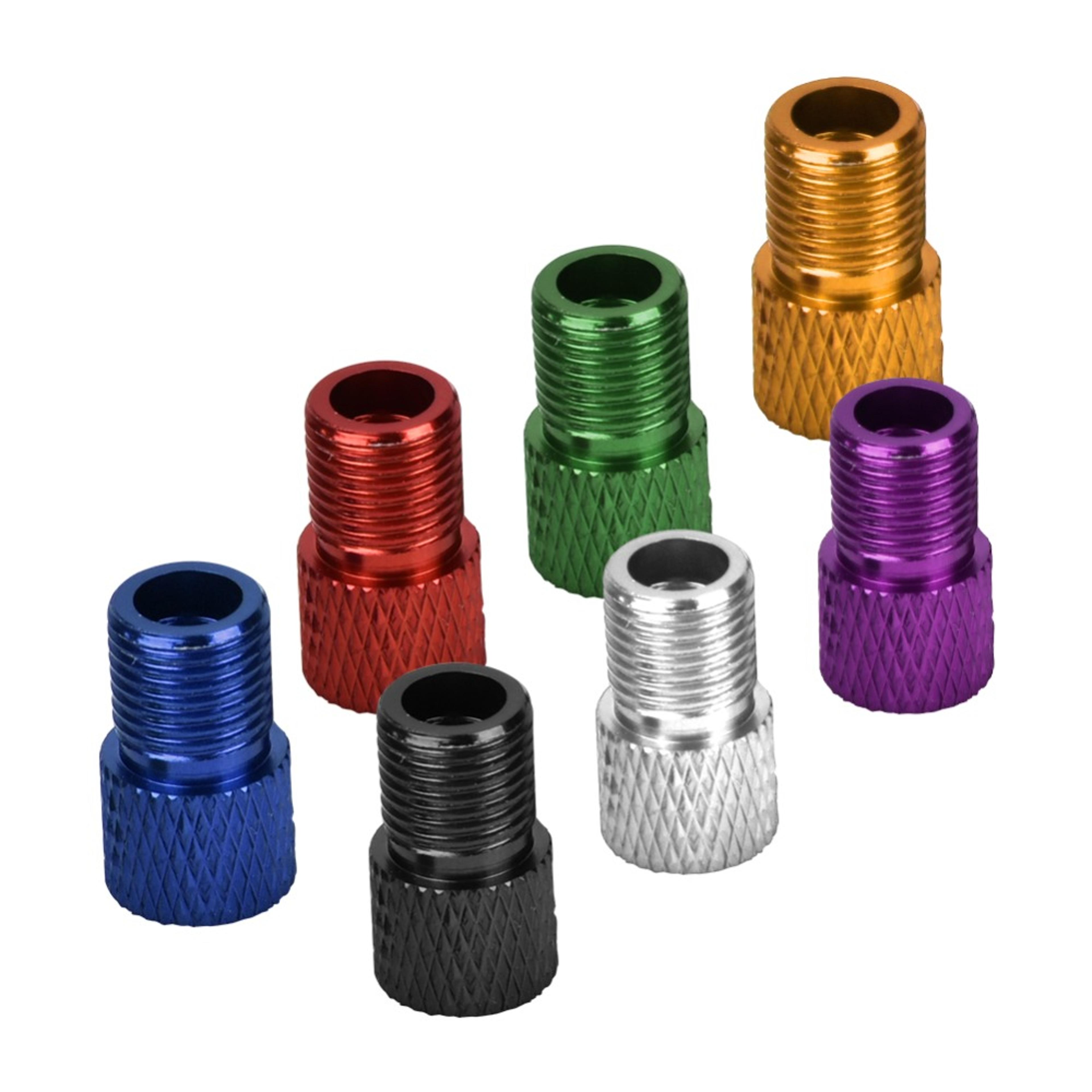 multi-color alloy bike valve adapter pack, lightweight connect adapter, easy installation