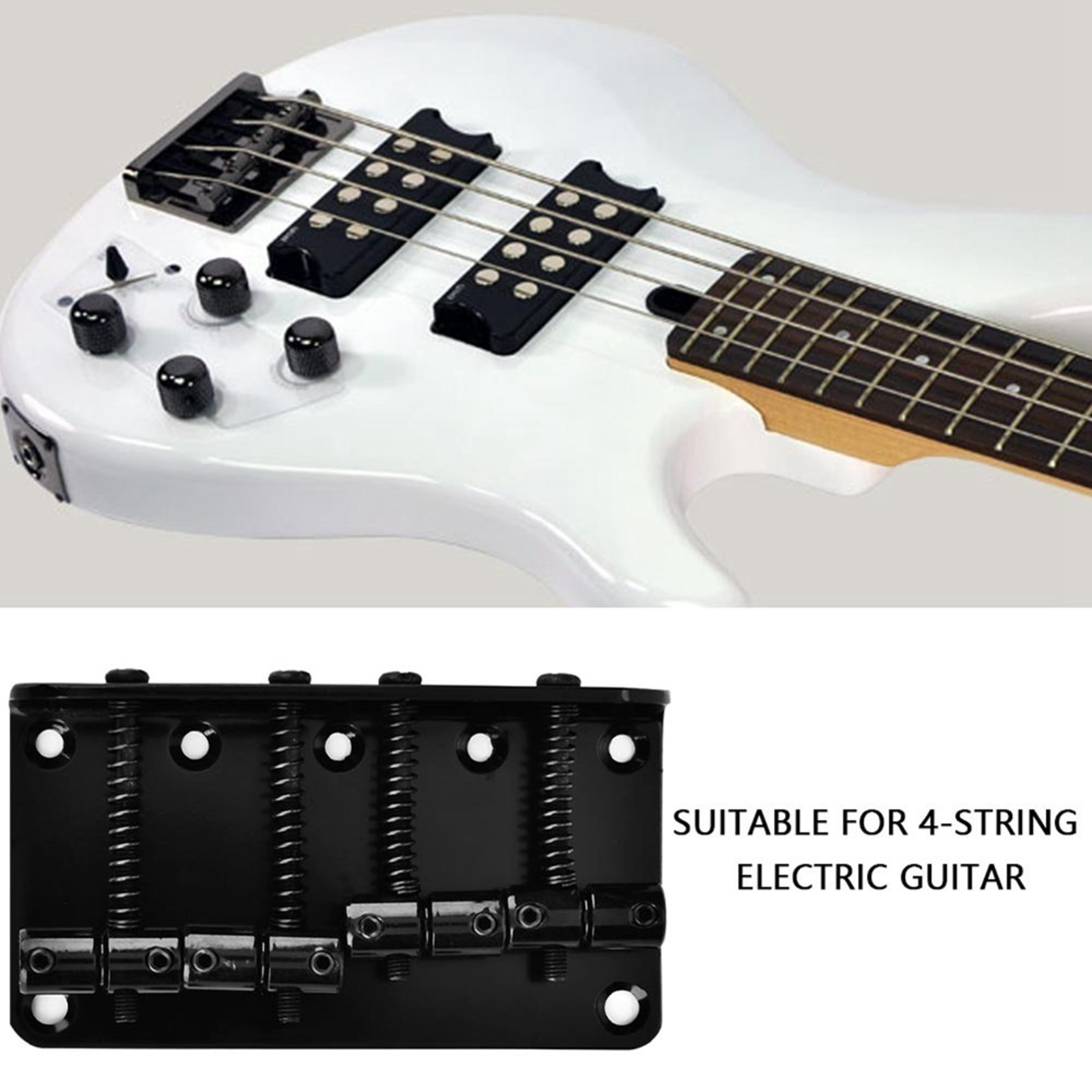top load metal bass bridge silver/black with screws hex wrench electric bass bridge