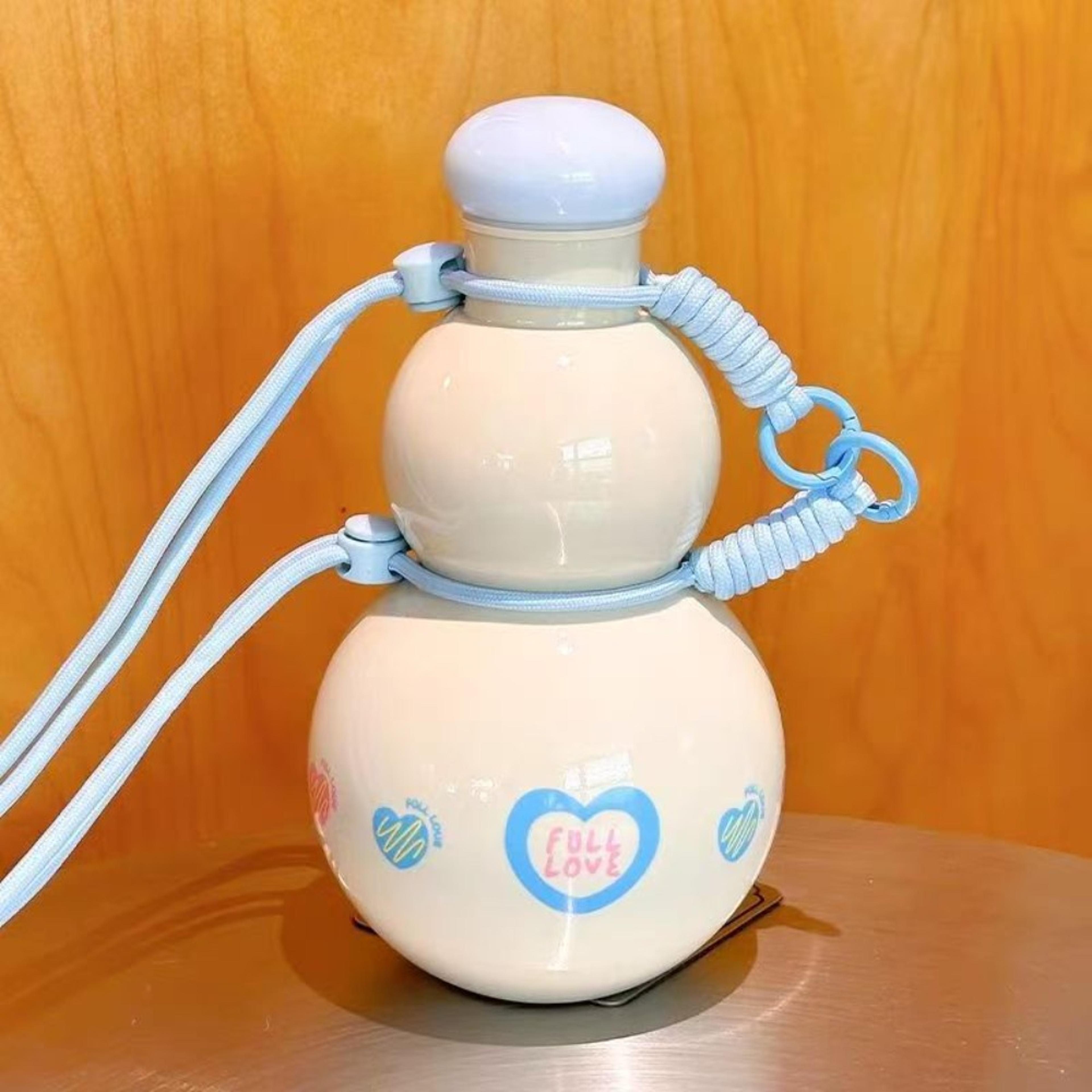 big belly gourd kettle, leak-proof cute portable water cup with carry rope for boys and girls