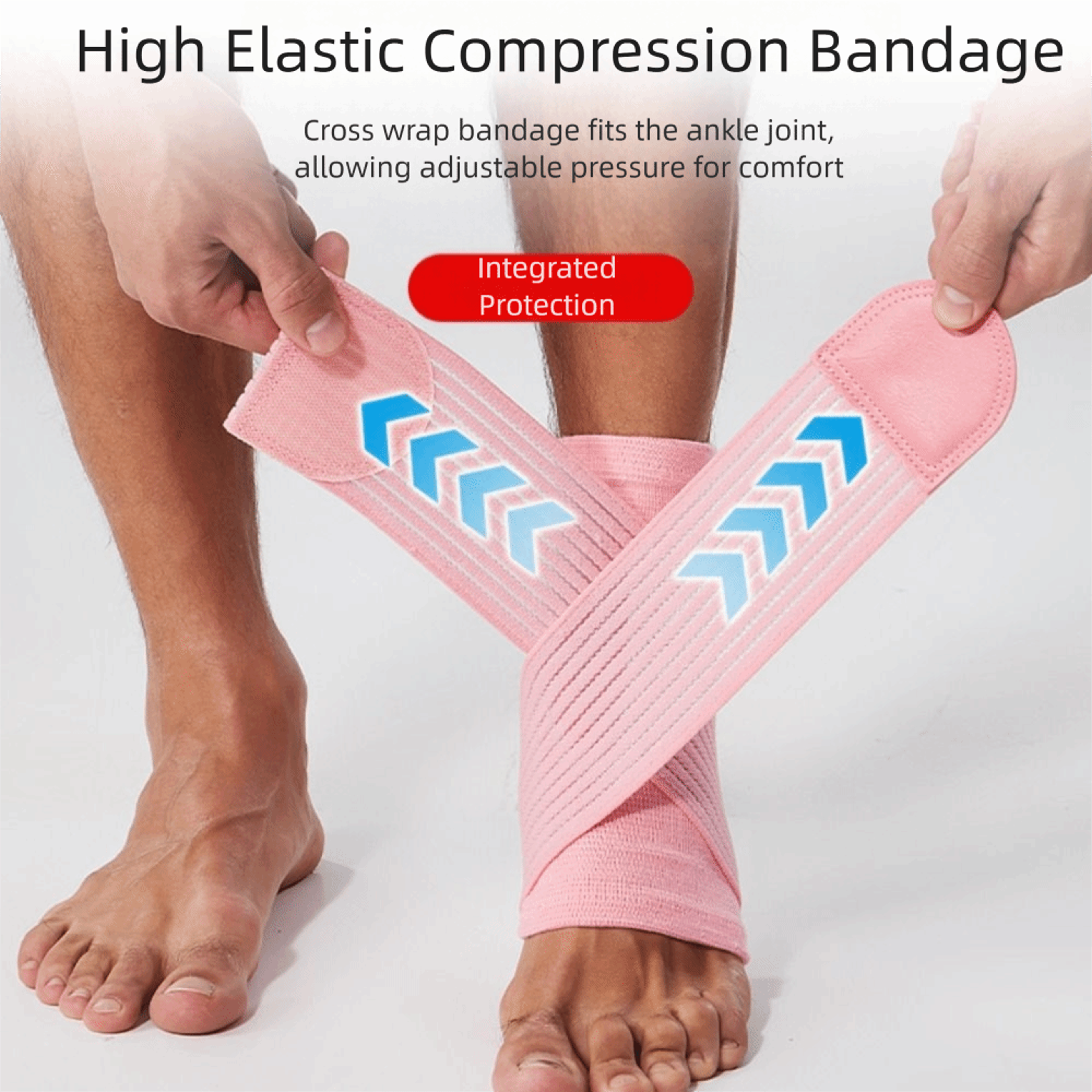 high elastic pain relief sport ankle brace with adjustable strap, breathable compression socks for sprain