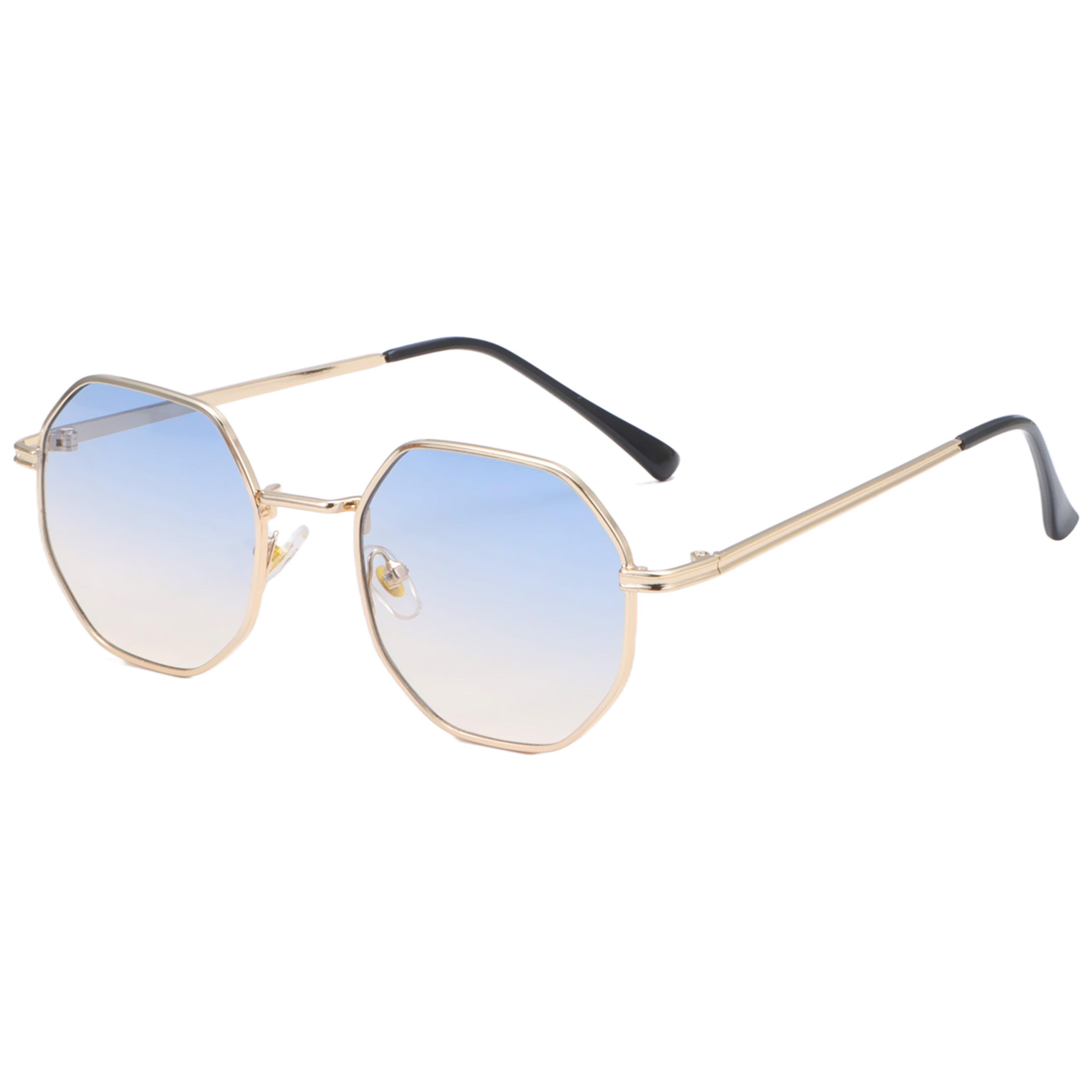 square sunglasses for men/women, uv protection fashion shades, polygon metal sunglasses