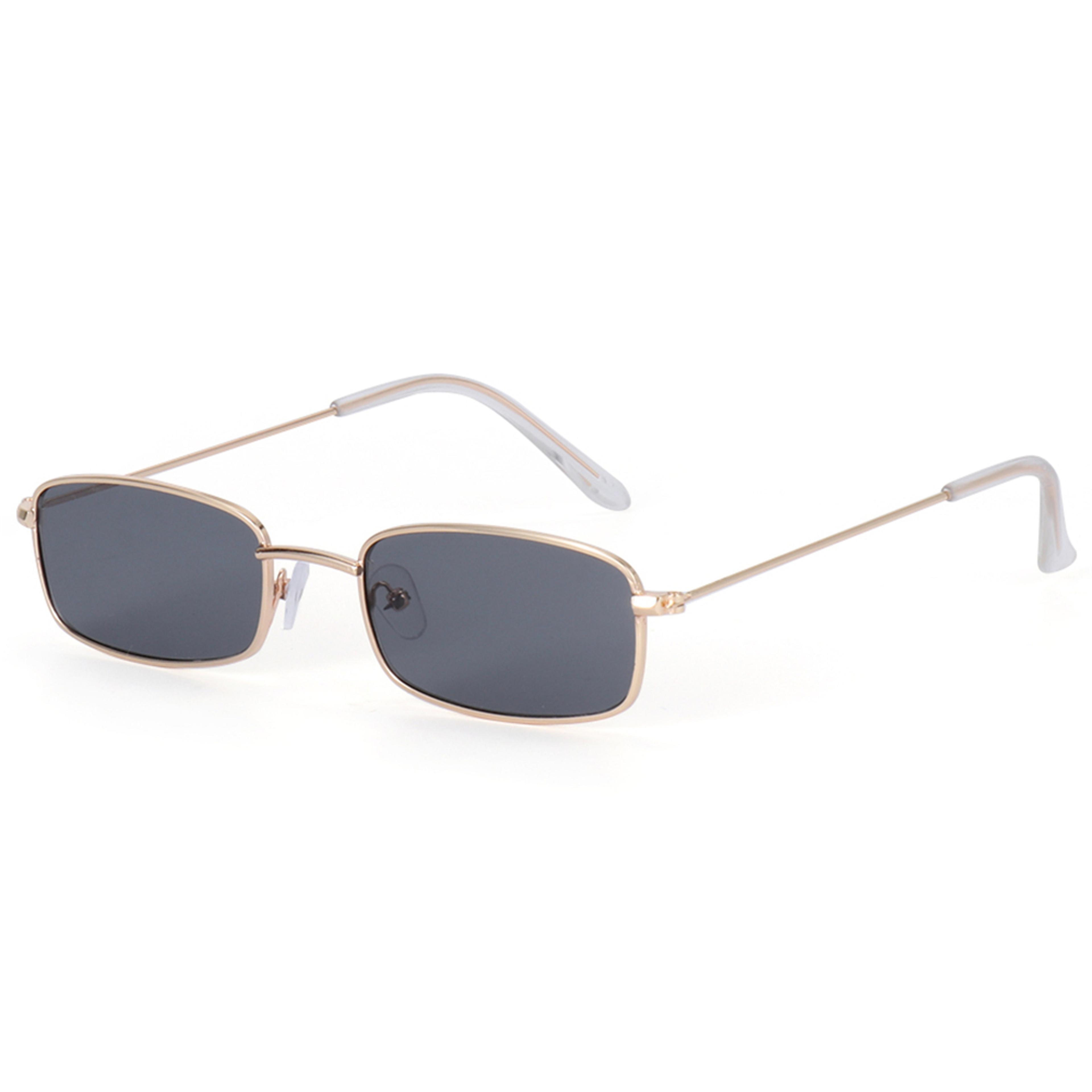 vintage rectangle sunglasses, classic clear lens eyewear, small oval women's metal sun glasses shades