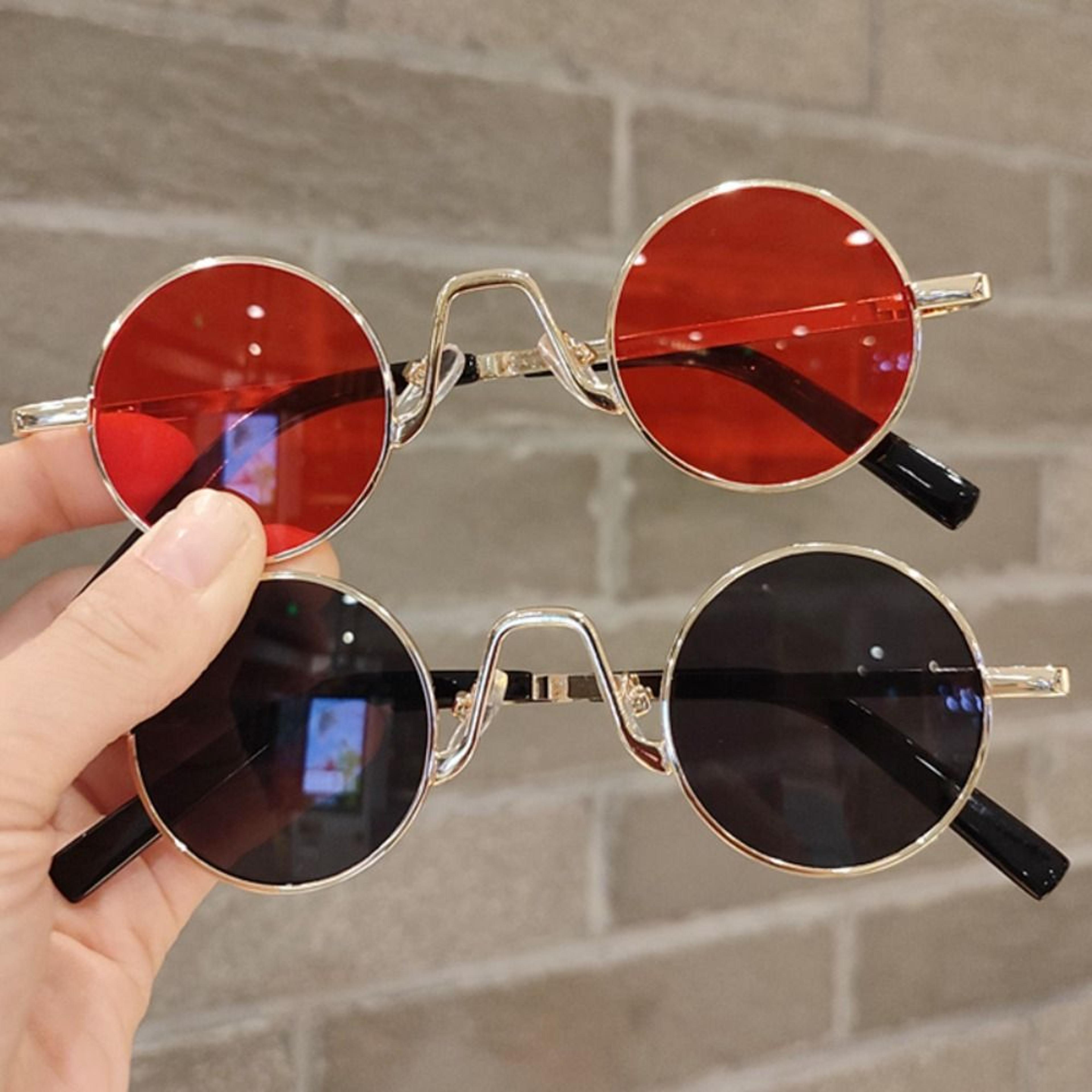colorful hippie sun glasses, protection small round shades for men & women
