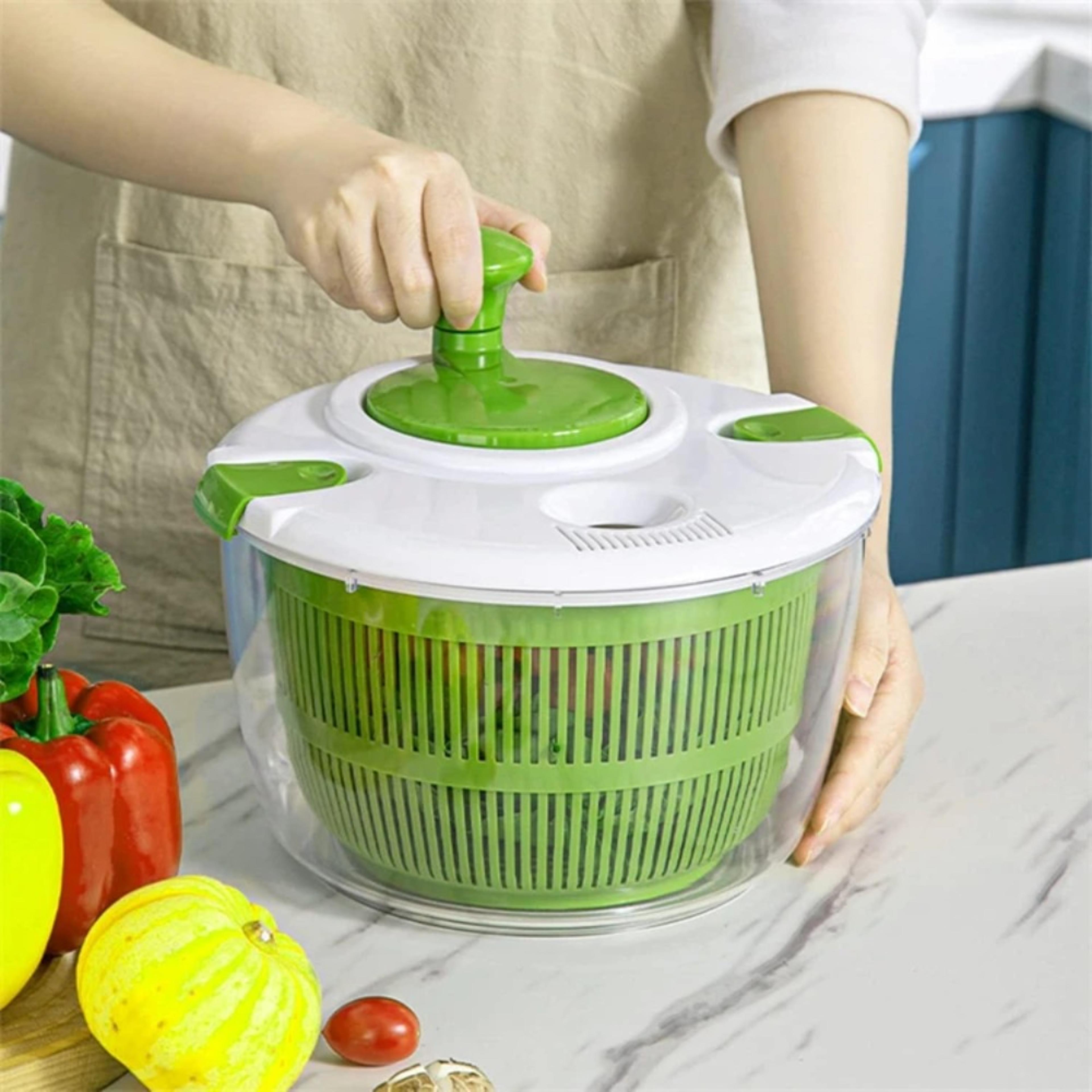 multi-use lettuce spinner, salad spinner vegetable washer, dryer drainer strainer with bowl colander