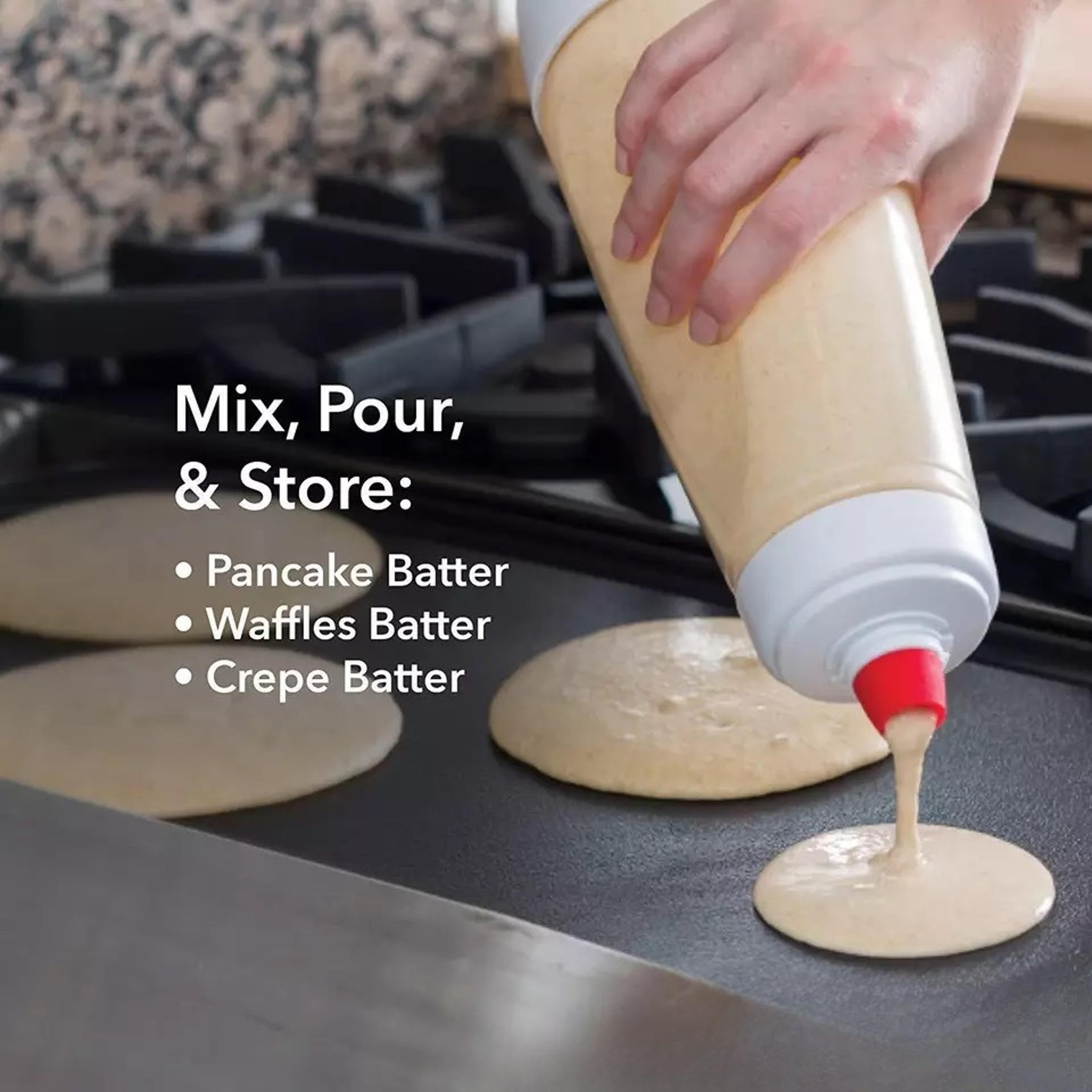 easy-squeeze kitchen storage bottle, cream dispenser & batter mixing bottle