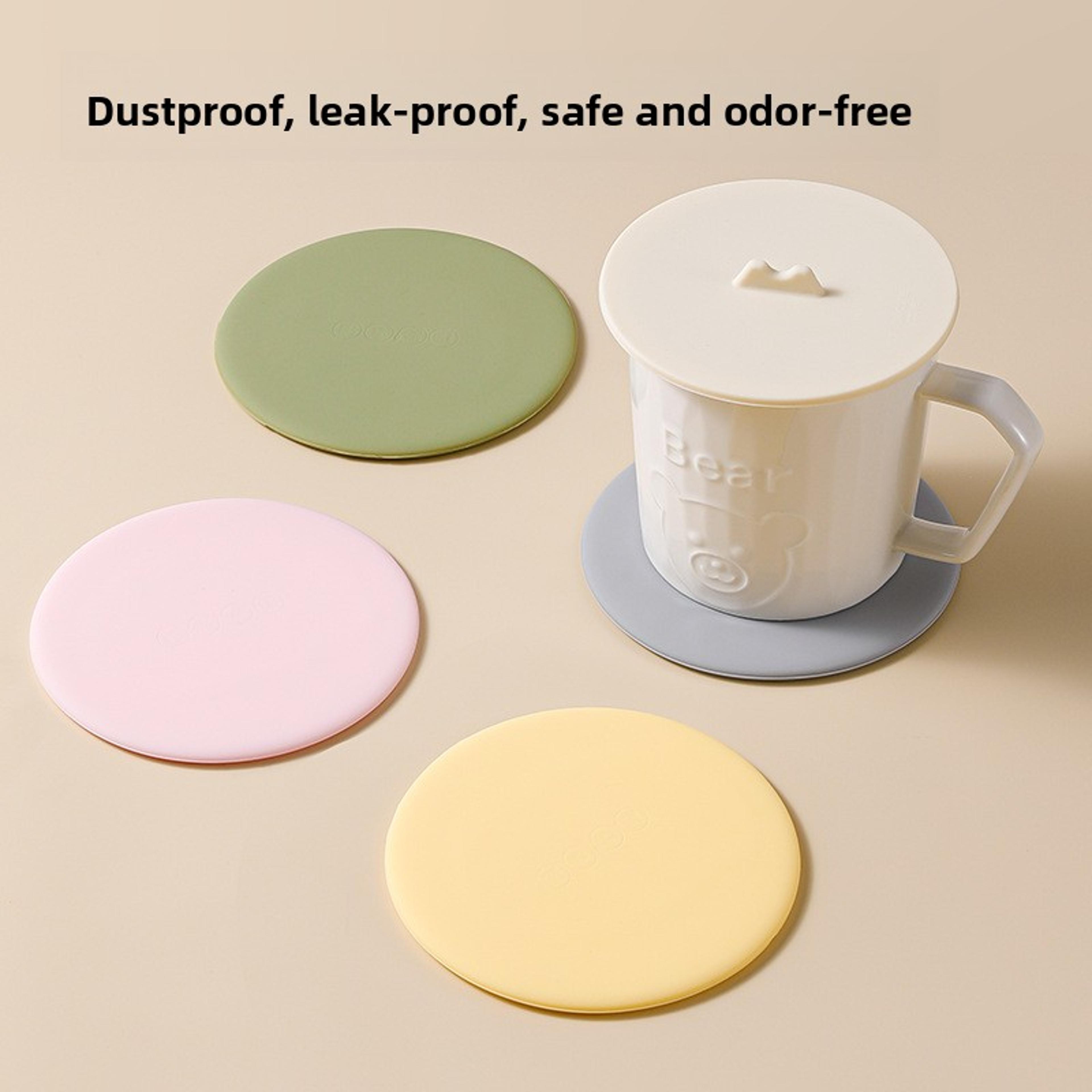 silicone mug covers for cups, flexible hot cup lids, dustproof coaster, high-temperature resistant lid