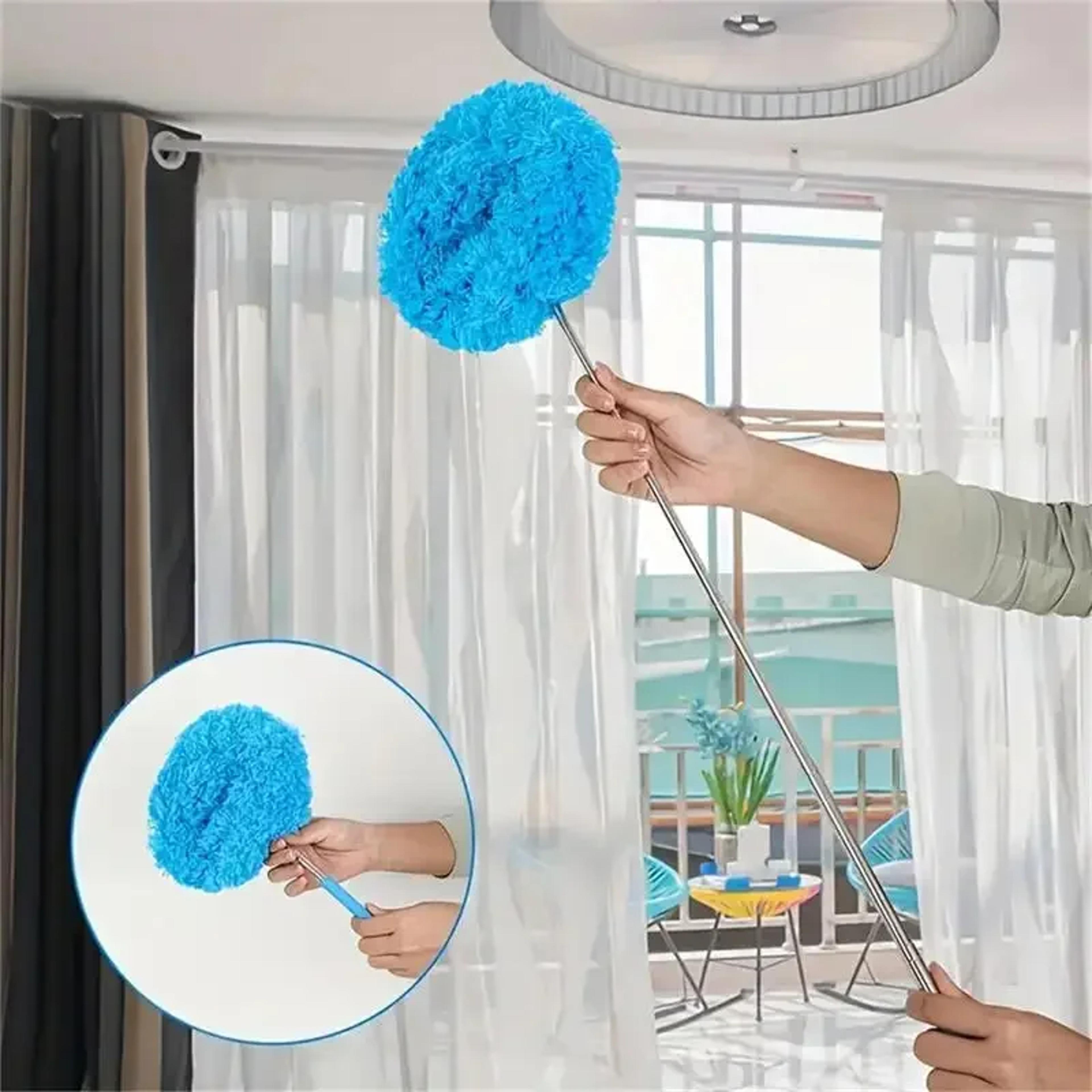 ceiling fan duster with extension pole, long handle microfiber duster for hard-to-reach areas