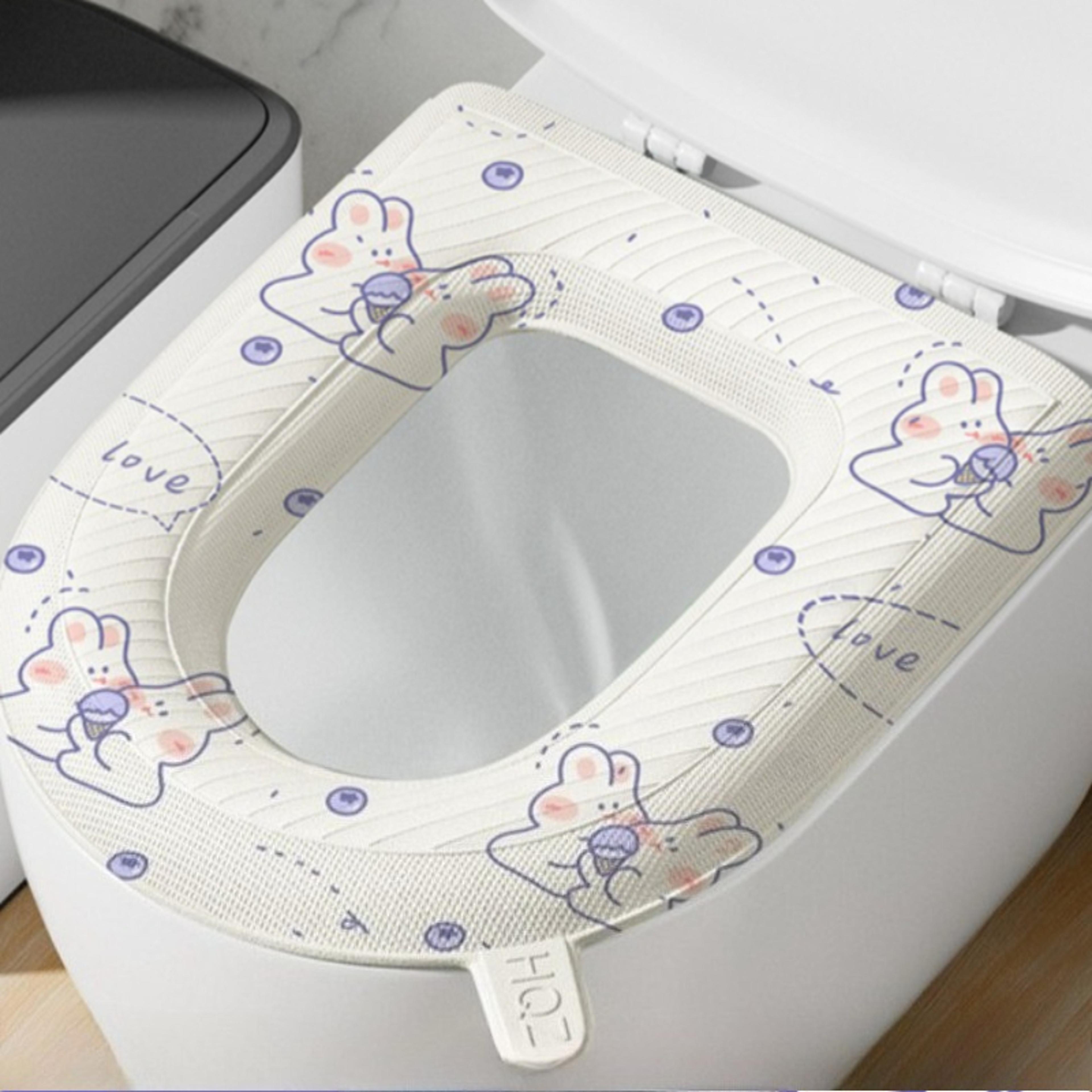 universal waterproof non-slip toilet seat cushion - washable foam silicone material, perfect for bathroom comfort