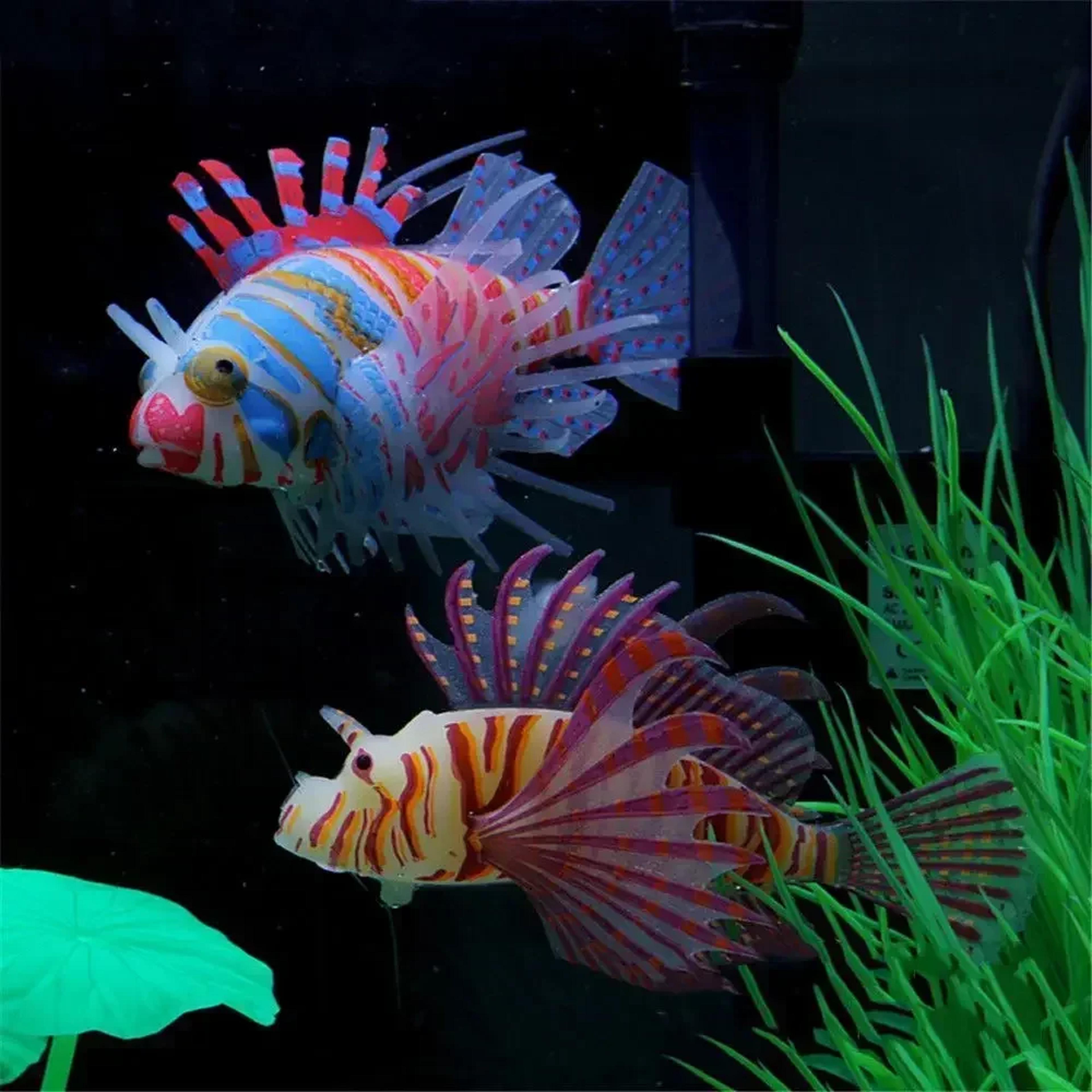 underwater world decoration, simulated colored lionfish for goldfish tanks
