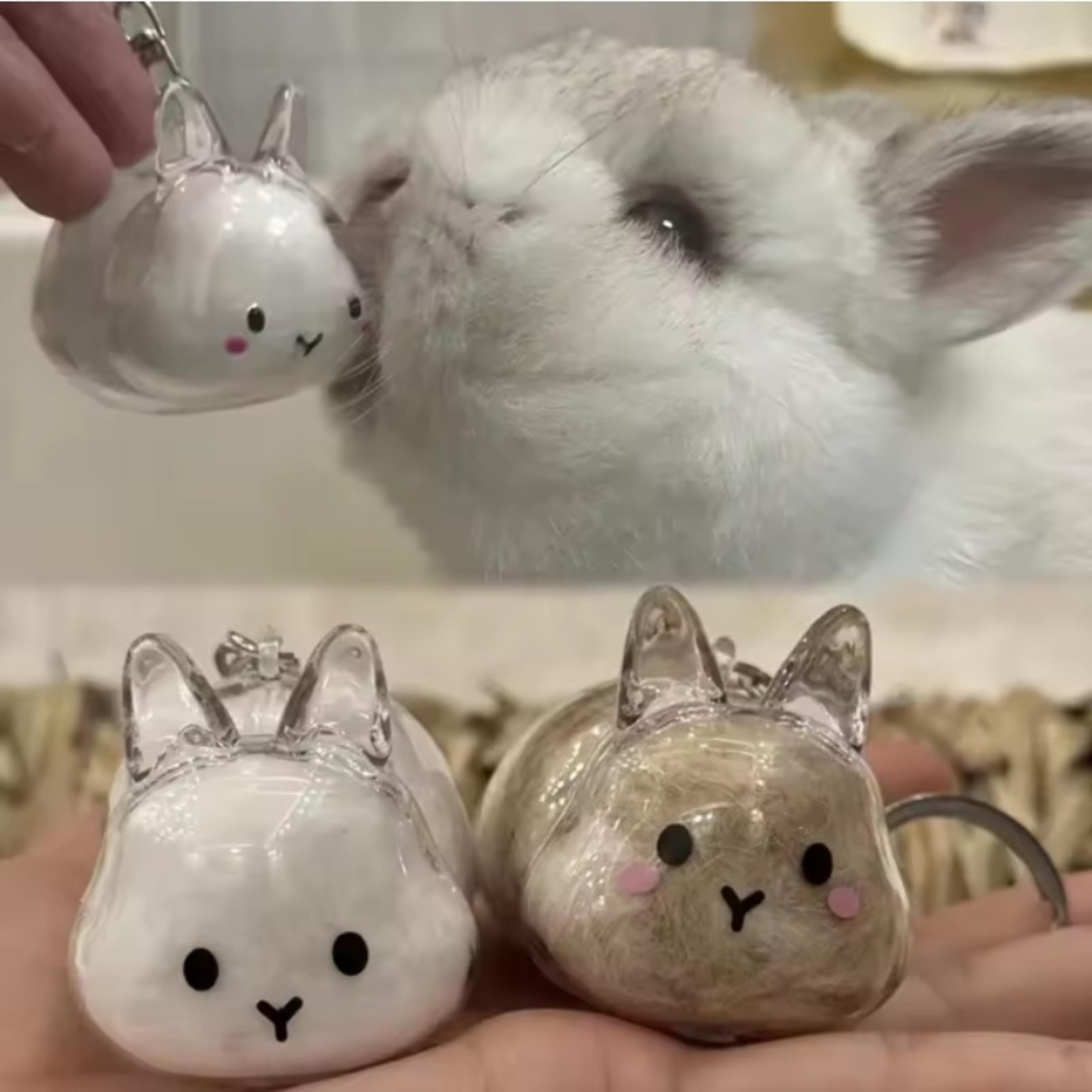 pet themed souvenir keychain, rabbit storage charm, backpack decoration