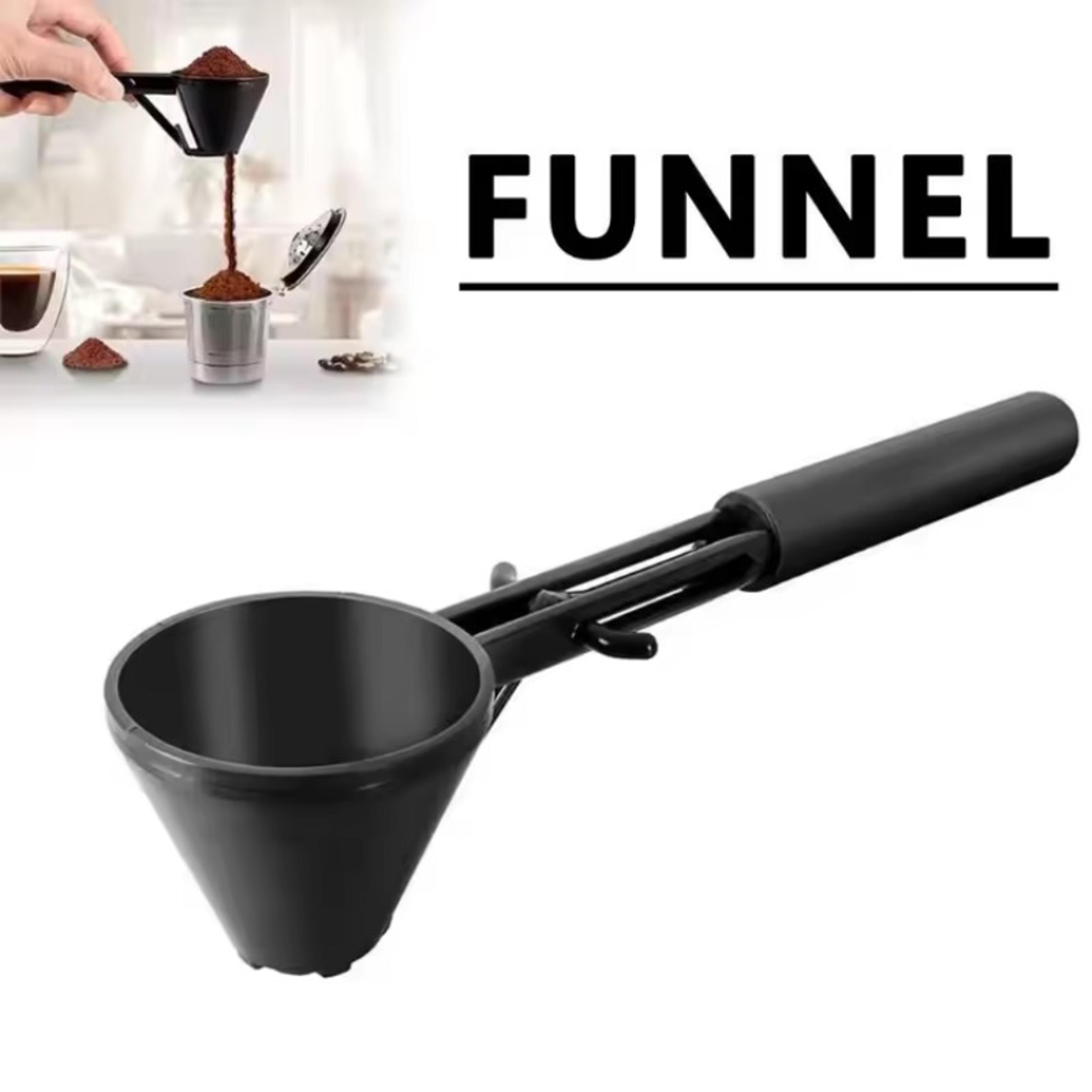 sliding design coffee scoop funnel for filling k-cup coffee pot, reusable coffee spoon kitchen accessories