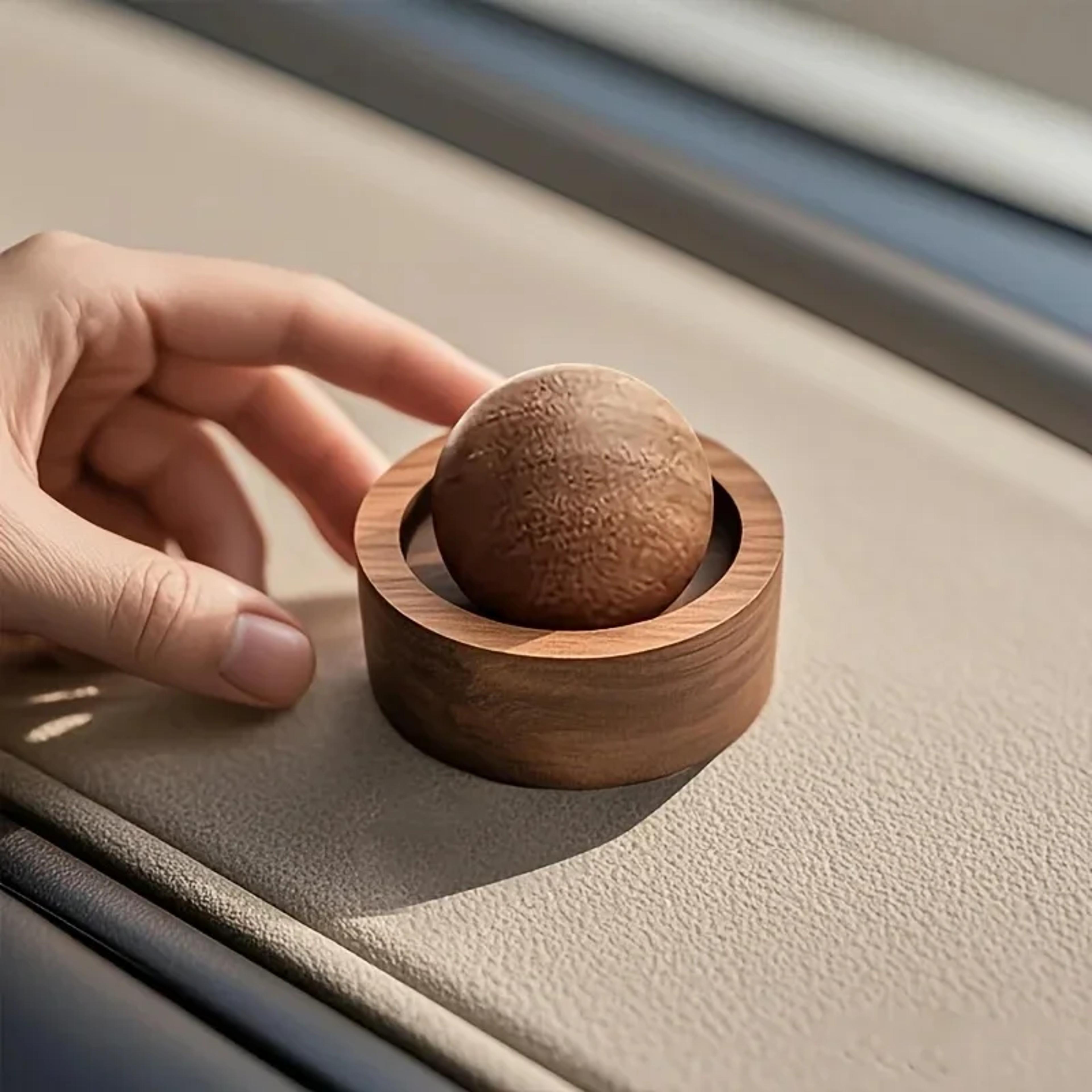 essential oil diffuser, mini cute natural wood diffuser for car, bedroom, living room, office & bathroom