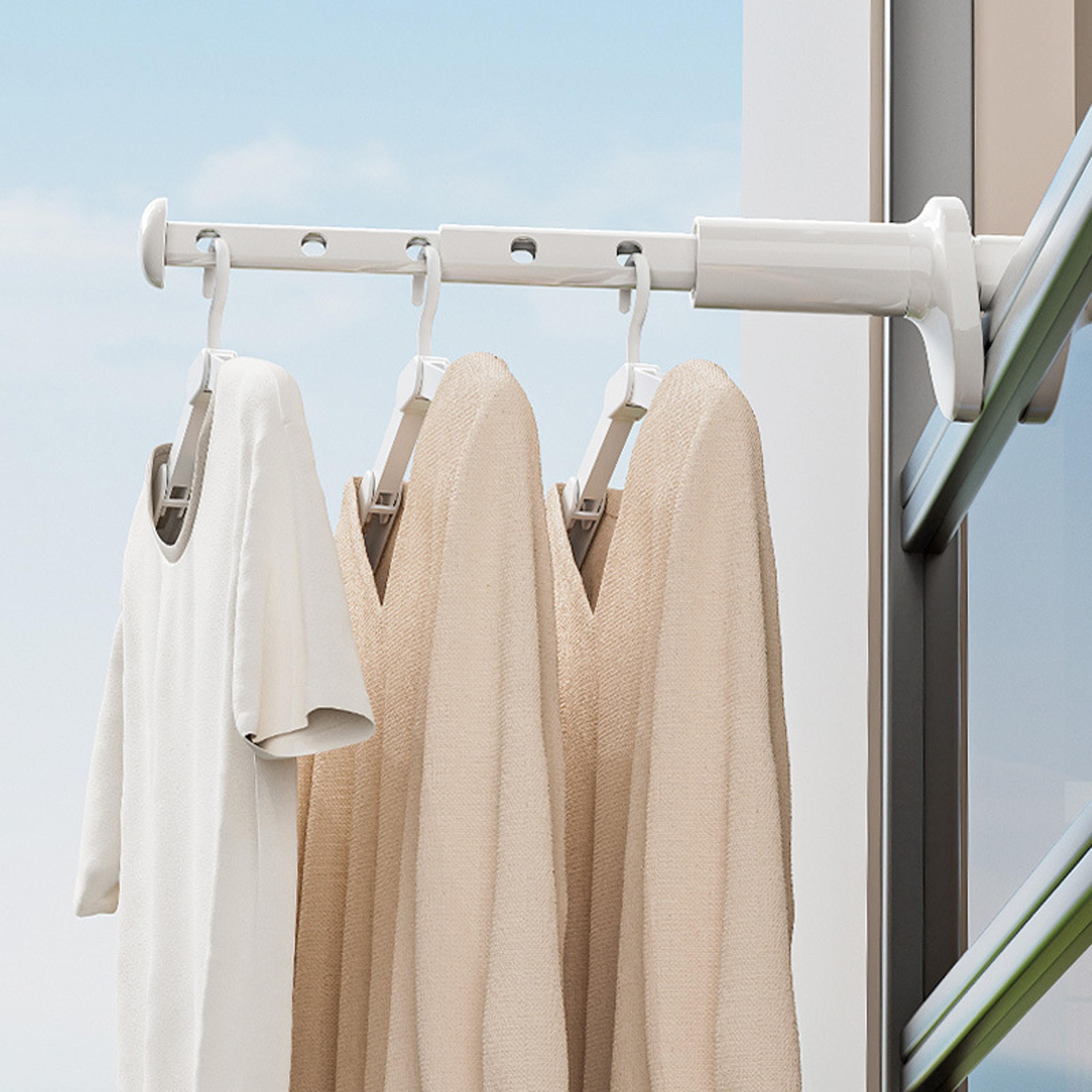 retractable clothes rack, new adjustable wardrobe hanging rod, space saving organizer