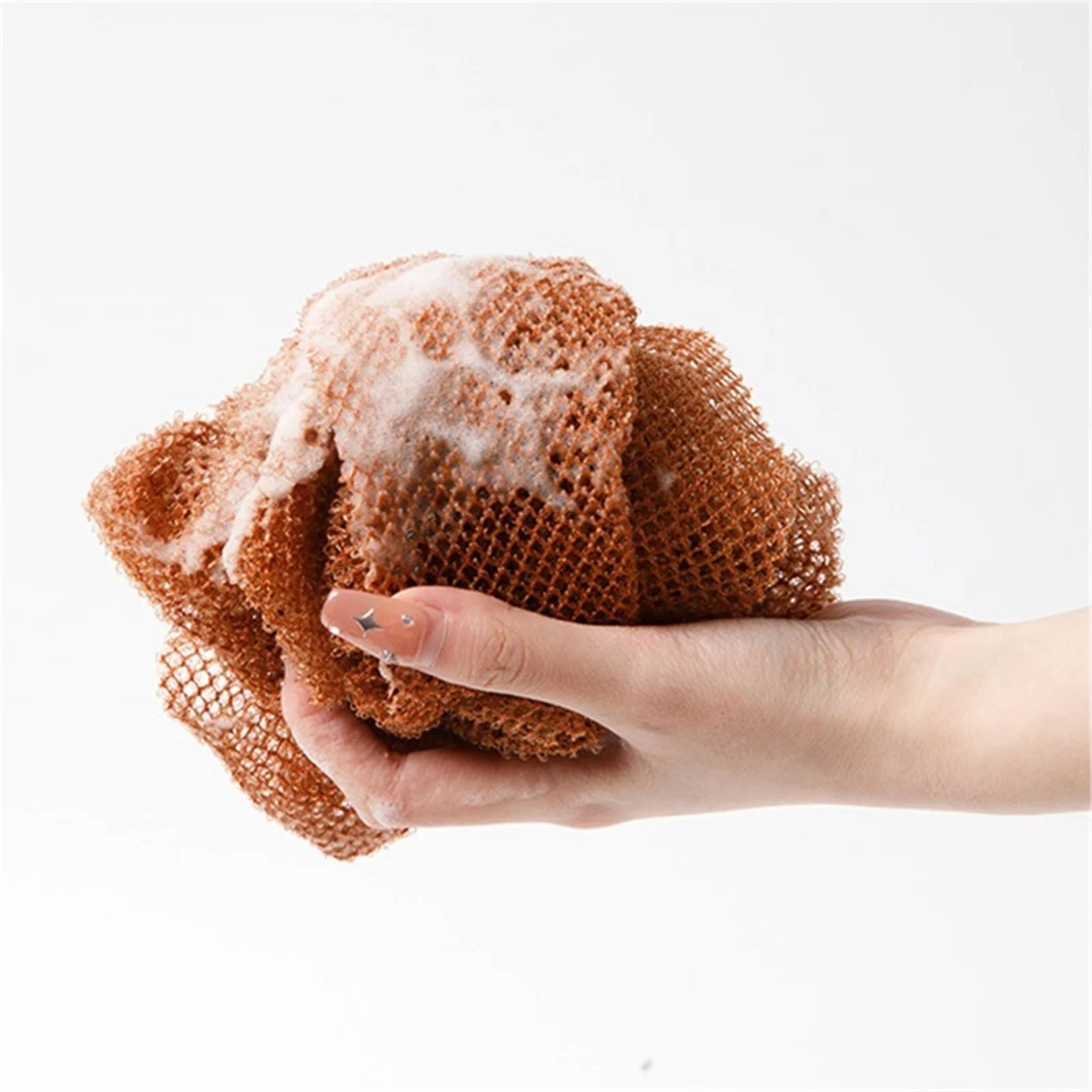 foam soap network exfoliating net sponge, back scrubbing tool for bath shower skin care
