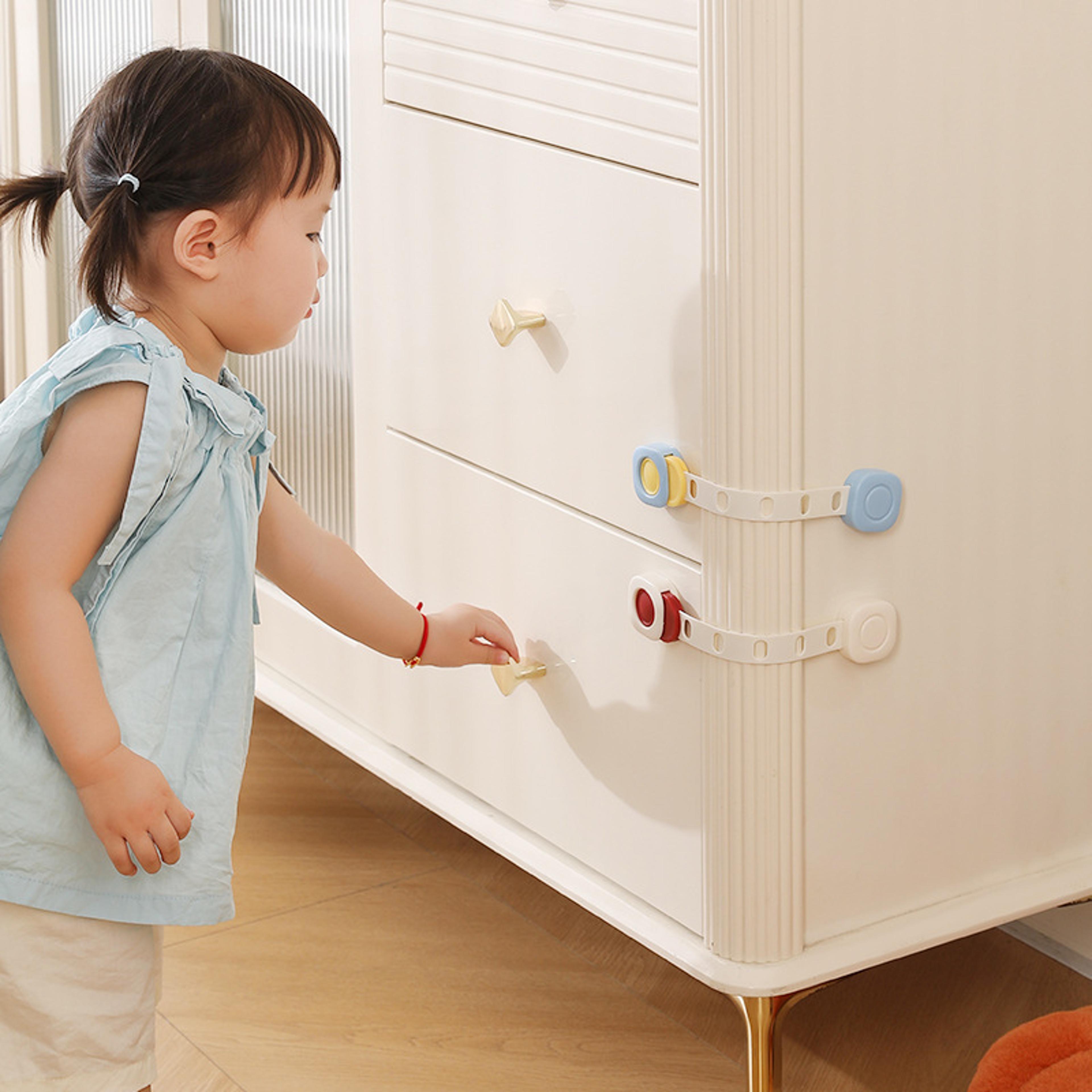 child safety lock, no drilling baby proof lock for drawers, refrigerators, doors | anti-pinch finger guard