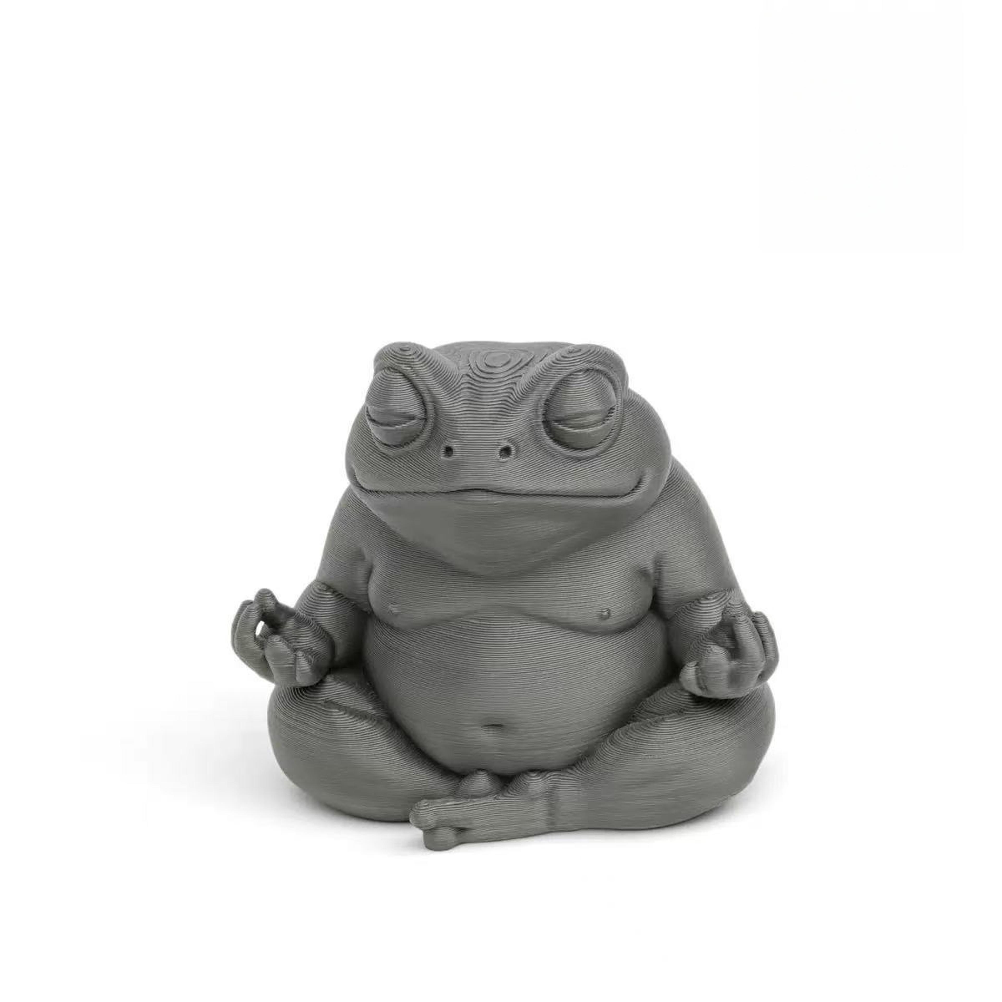 meditation frog figurine, chubby zen frog print, perfect gift for home & office decoration