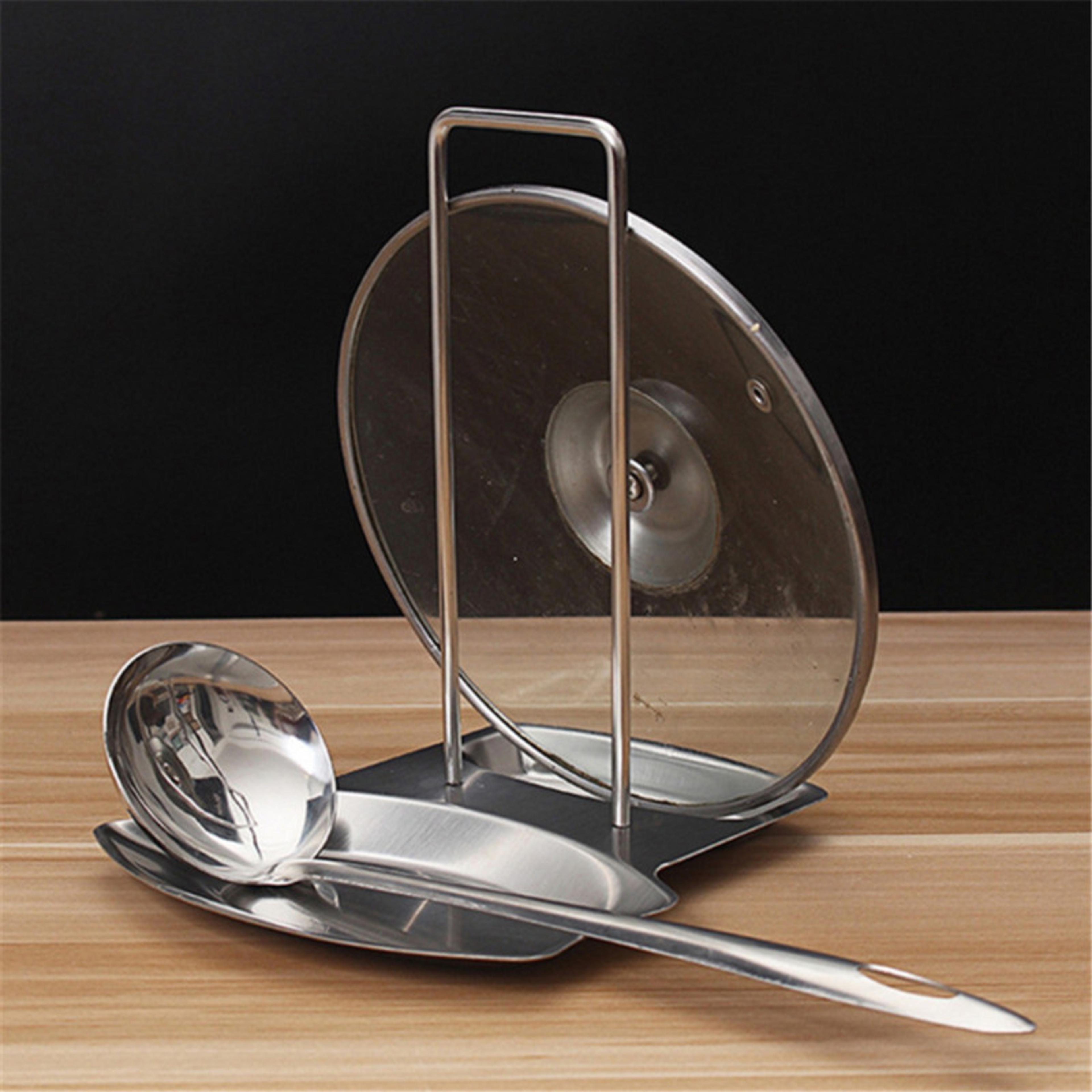 detachable stainless steel pot lid rack, multifunctional pan cover shelf, kitchen accessories