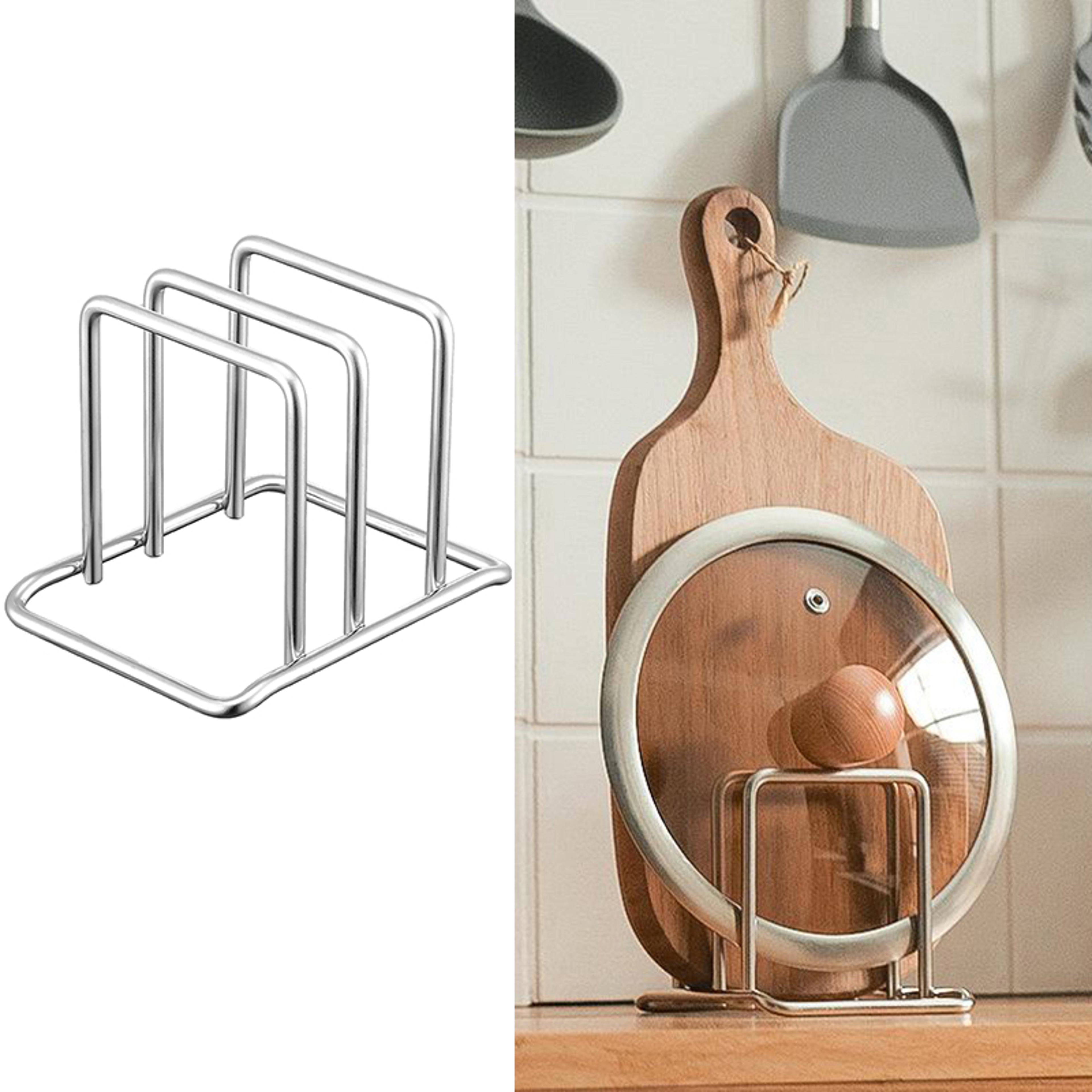 stainless steel cutting board rack, kitchen storage organizer for chopping board holder