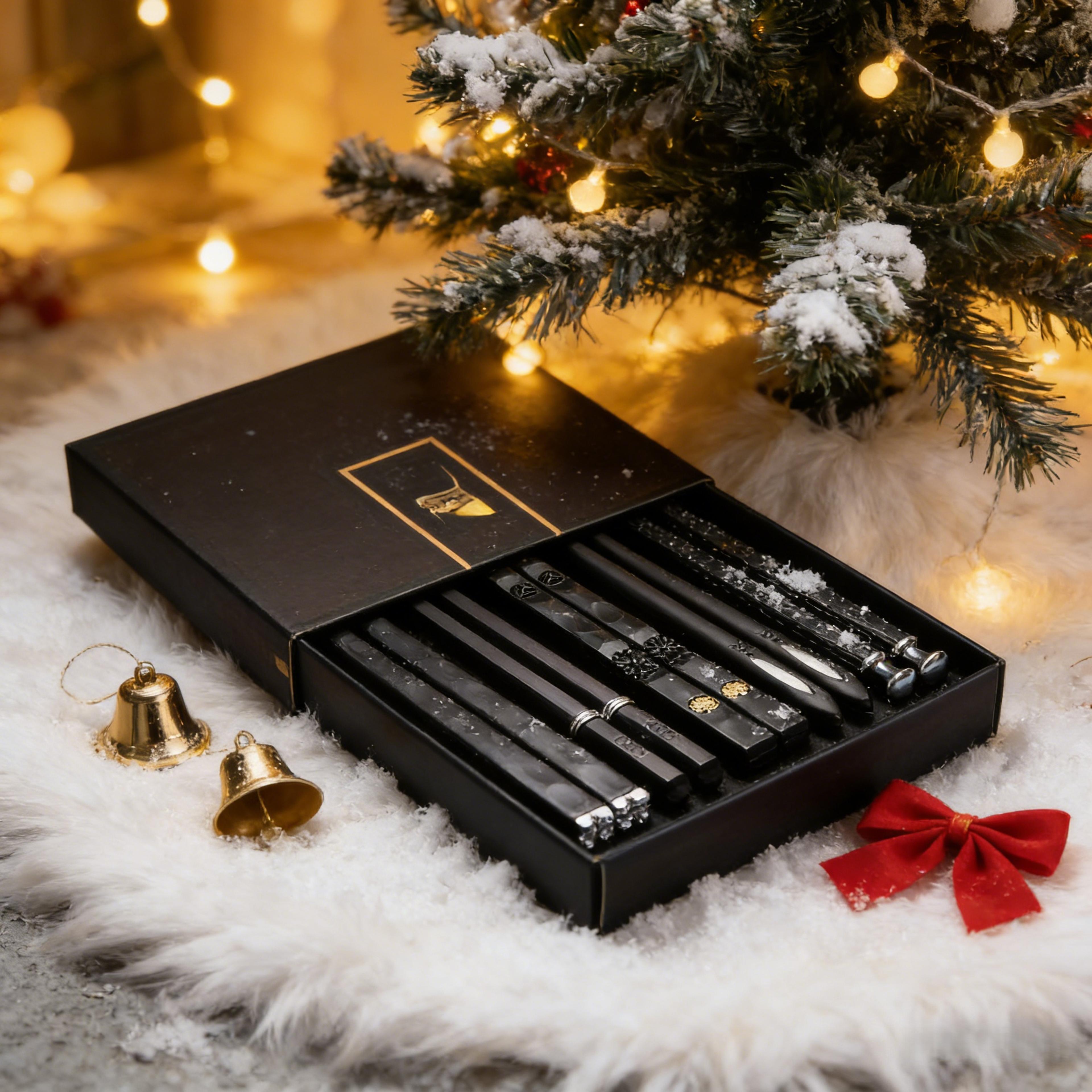 durable black alloy chopsticks set, elegant dining utensils, dishwasher safe for holiday feasts