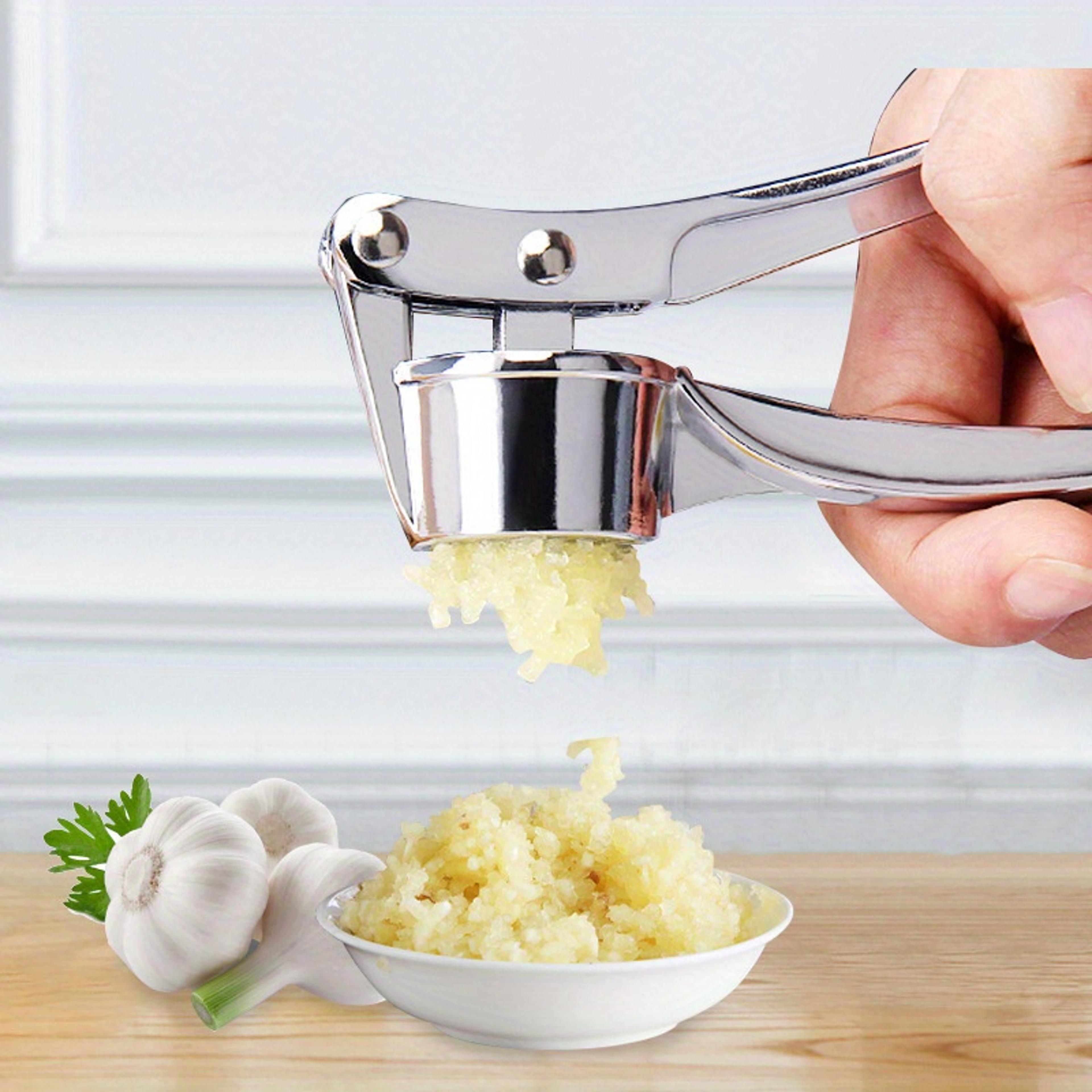 heavy duty mincer for ginger & nuts, professional stainless steel garlic press, effortless squeeze