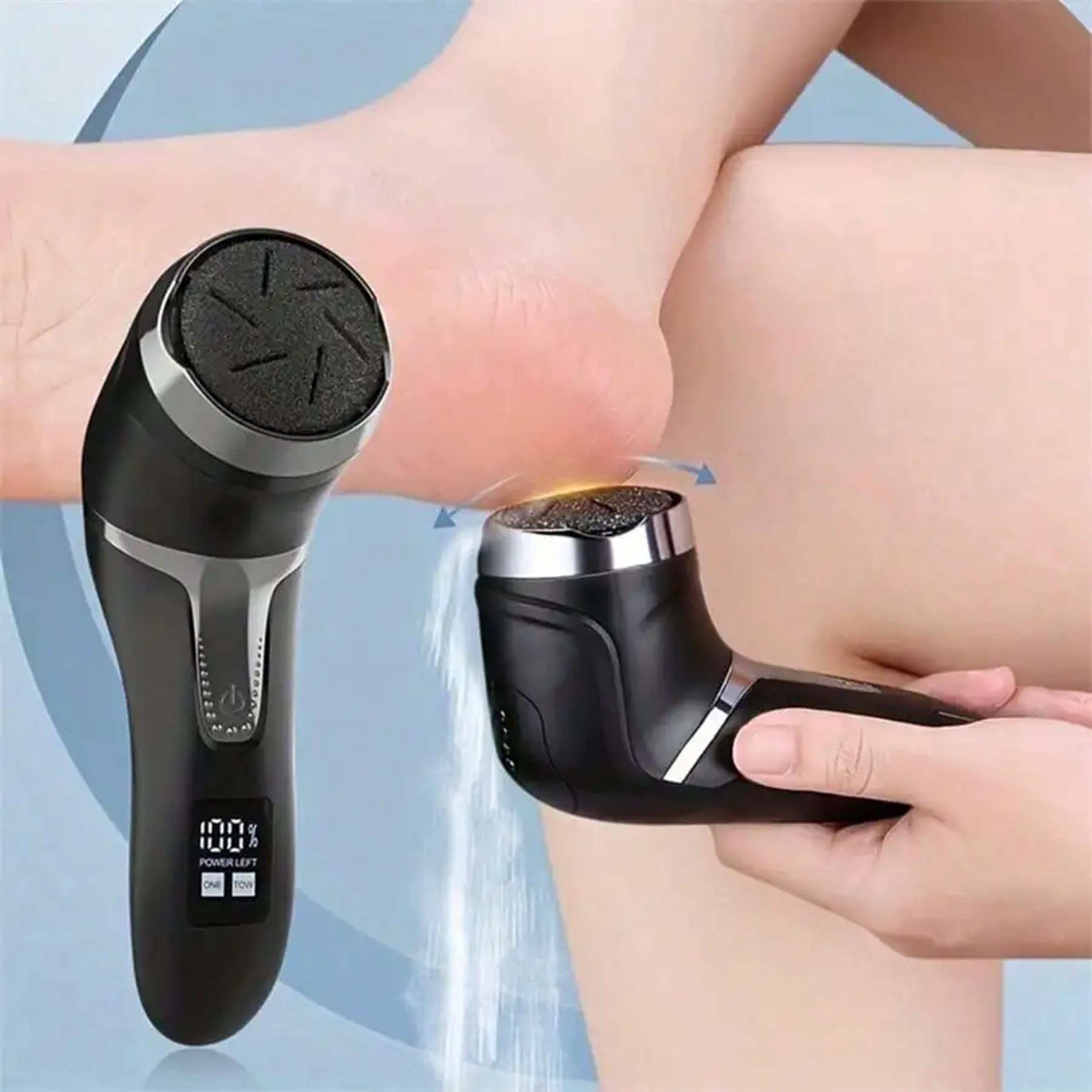 usb charging electric foot pedicure device with lcd display, dust collector for callus removal