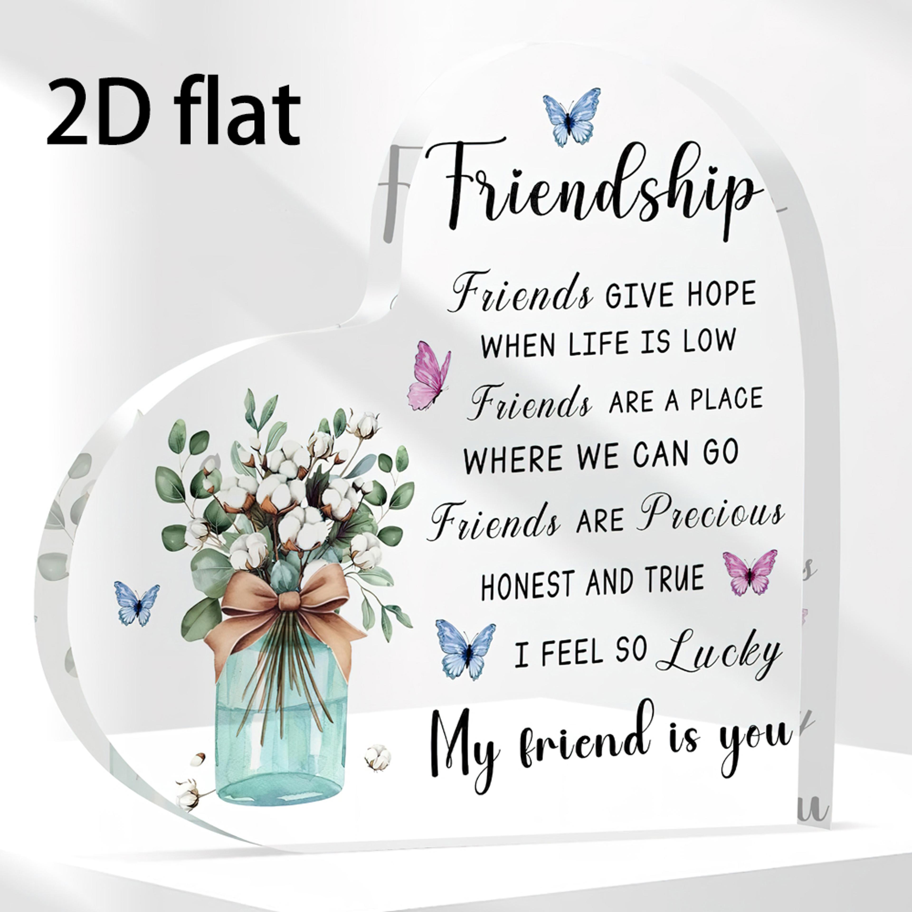acrylic heart shape friendship keepsake, bestie friend gifts, friendship birthday gifts, bff gifts