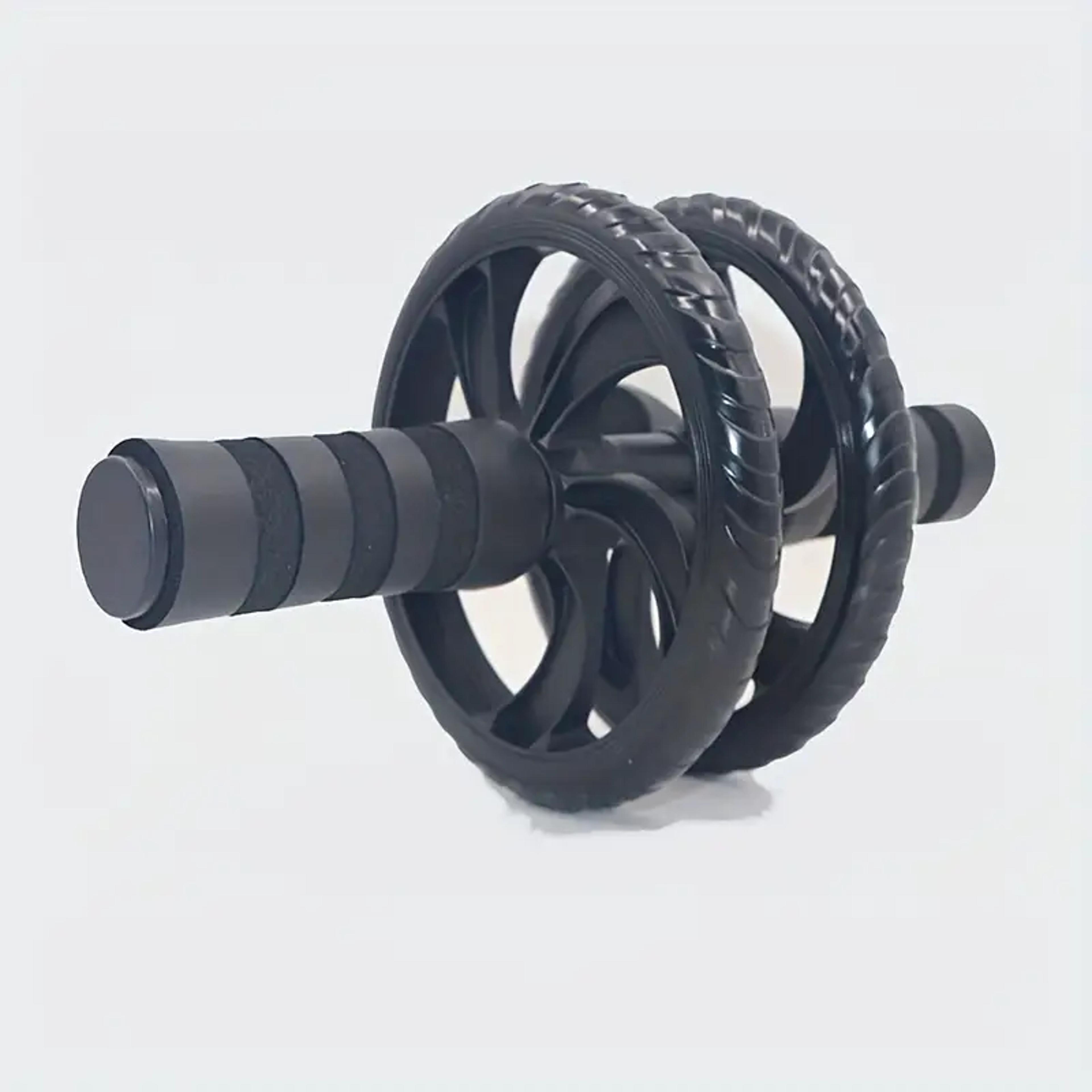 abdominal muscle roller, silent two-wheel design, pvc & stainless steel sports gear