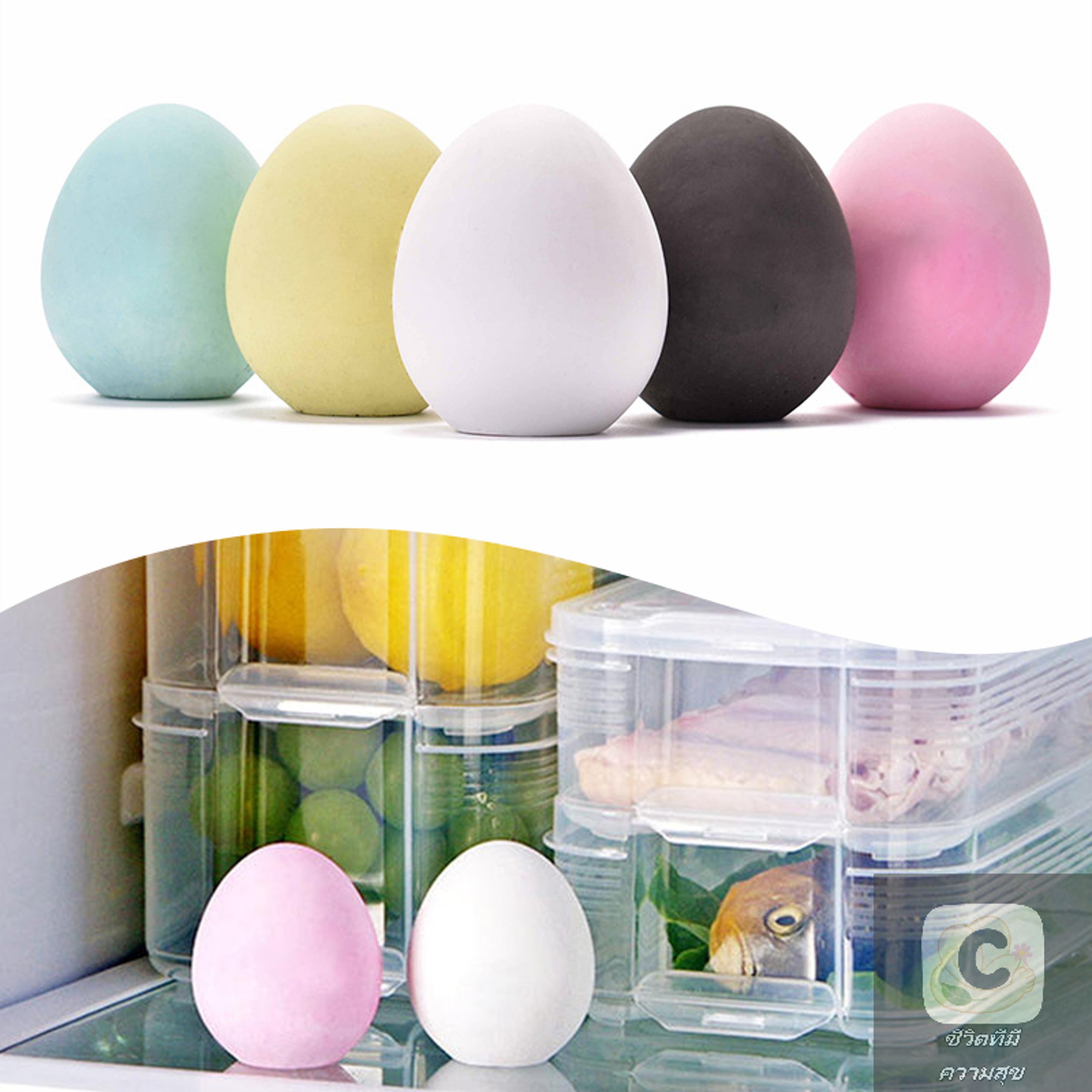 kitchen air freshener hua diatomaceous earth egg, odor absorbing, refrigerator moisture absorption, fishy musty remover