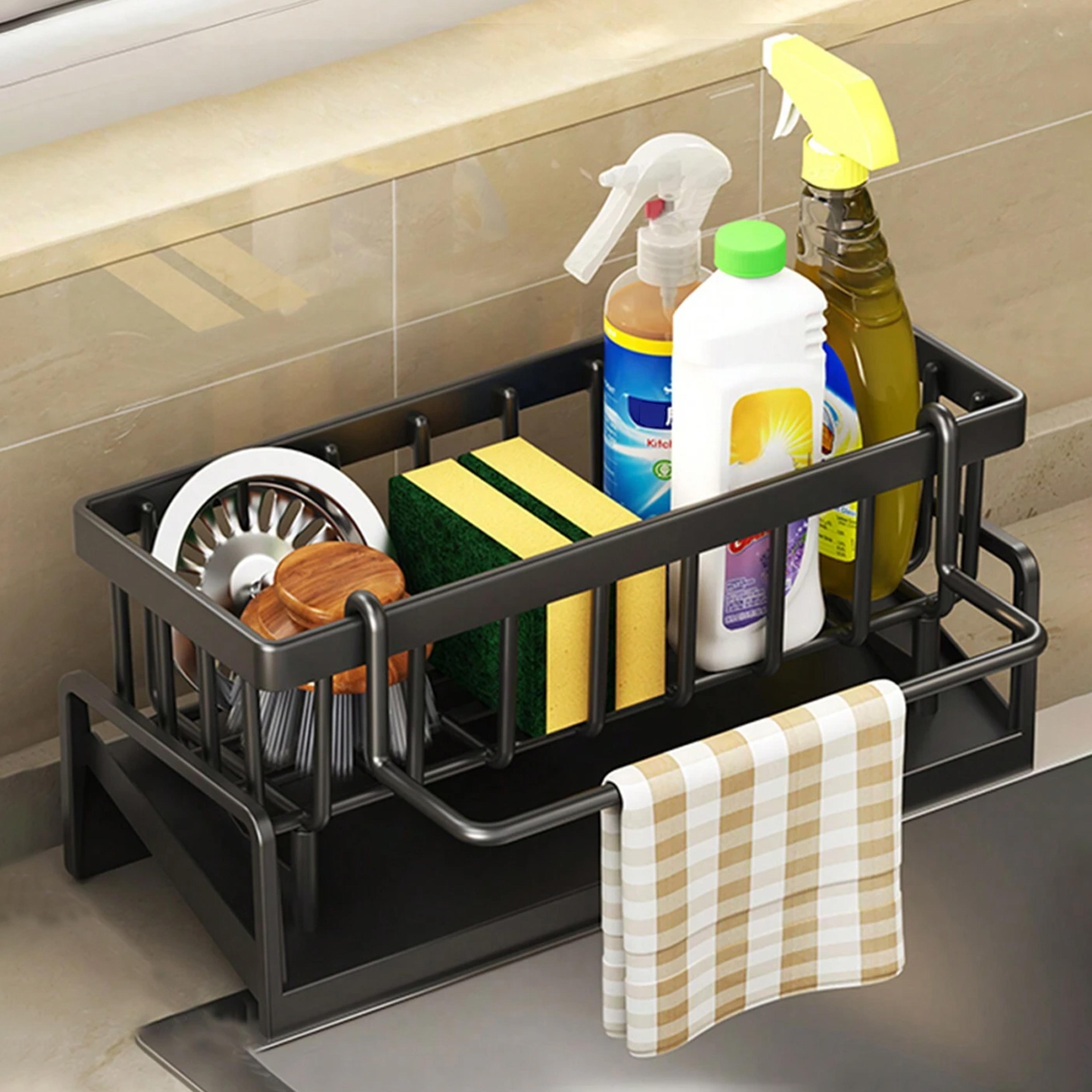sponge holder for kitchen faucet, sink tidy tray, kitchen and bathroom tools, storage rack