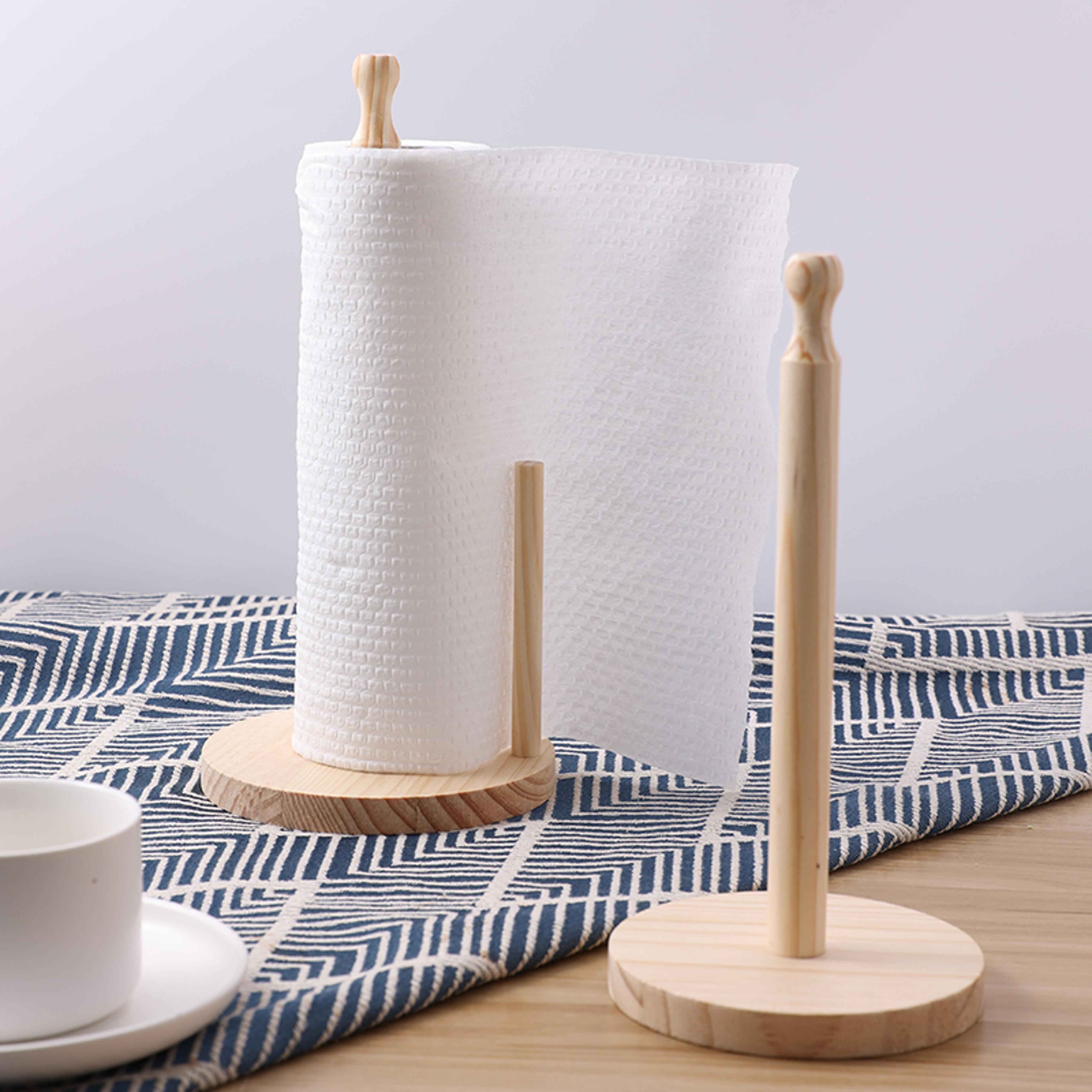 kitchen wooden standing paper towel holder - restaurant roll dispenser