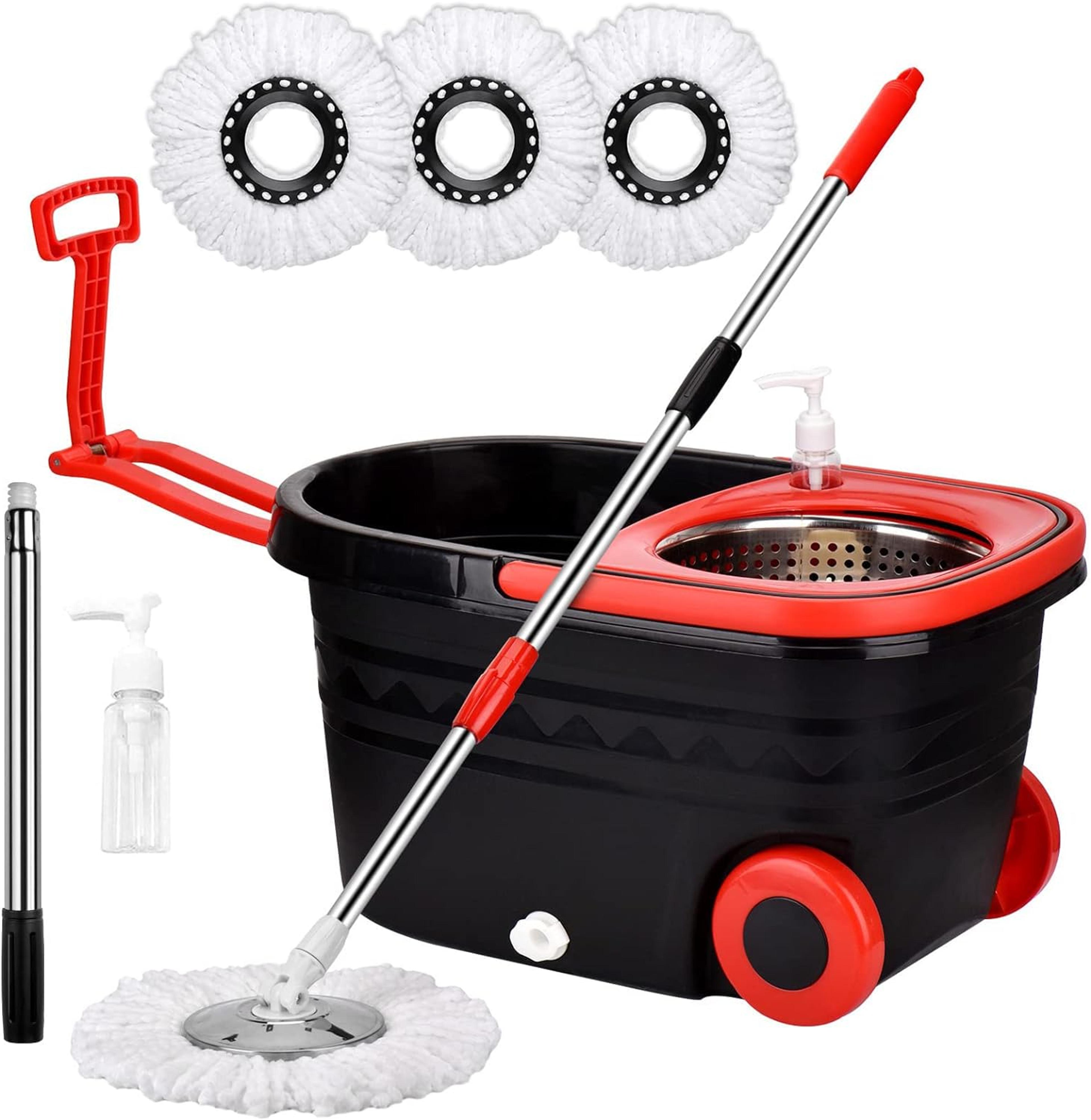 microfiber replacement heads spinning floor cleaning system, extended handle household item