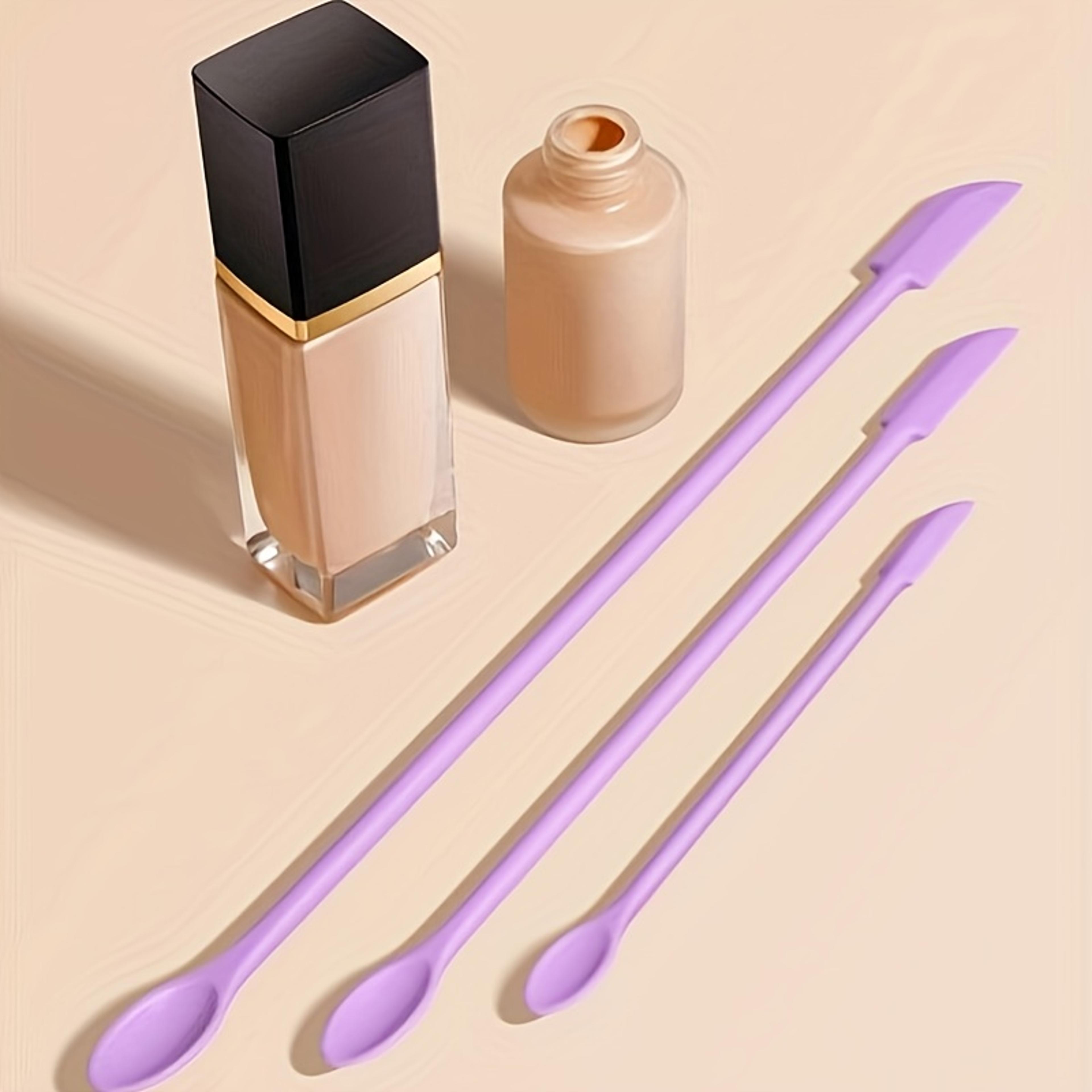portable reusable silicone spatulas, easy clean travel tool, eco-friendly cosmetic jar scrapers
