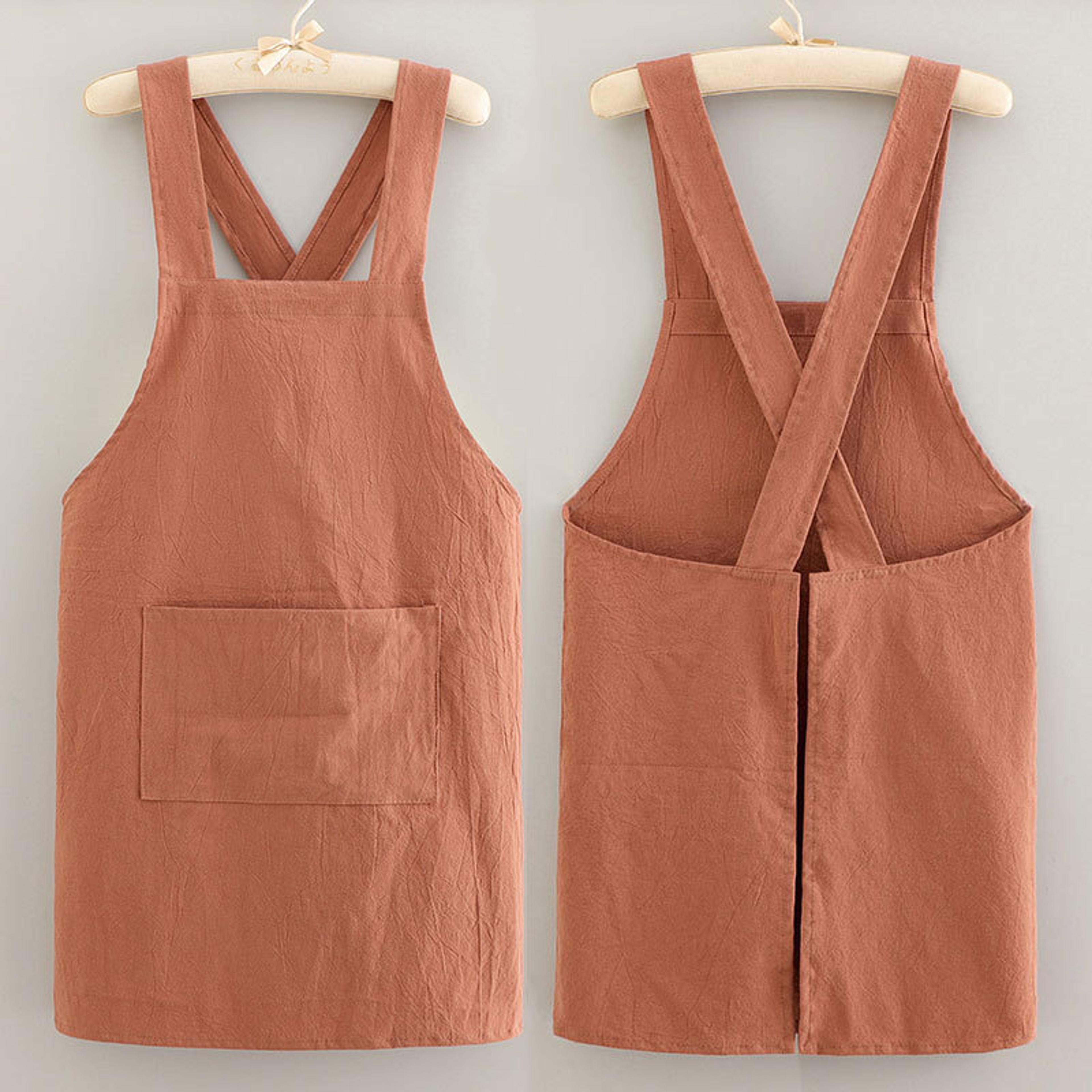 breathable cotton cooking apron, fashionable kitchen housework protective cover