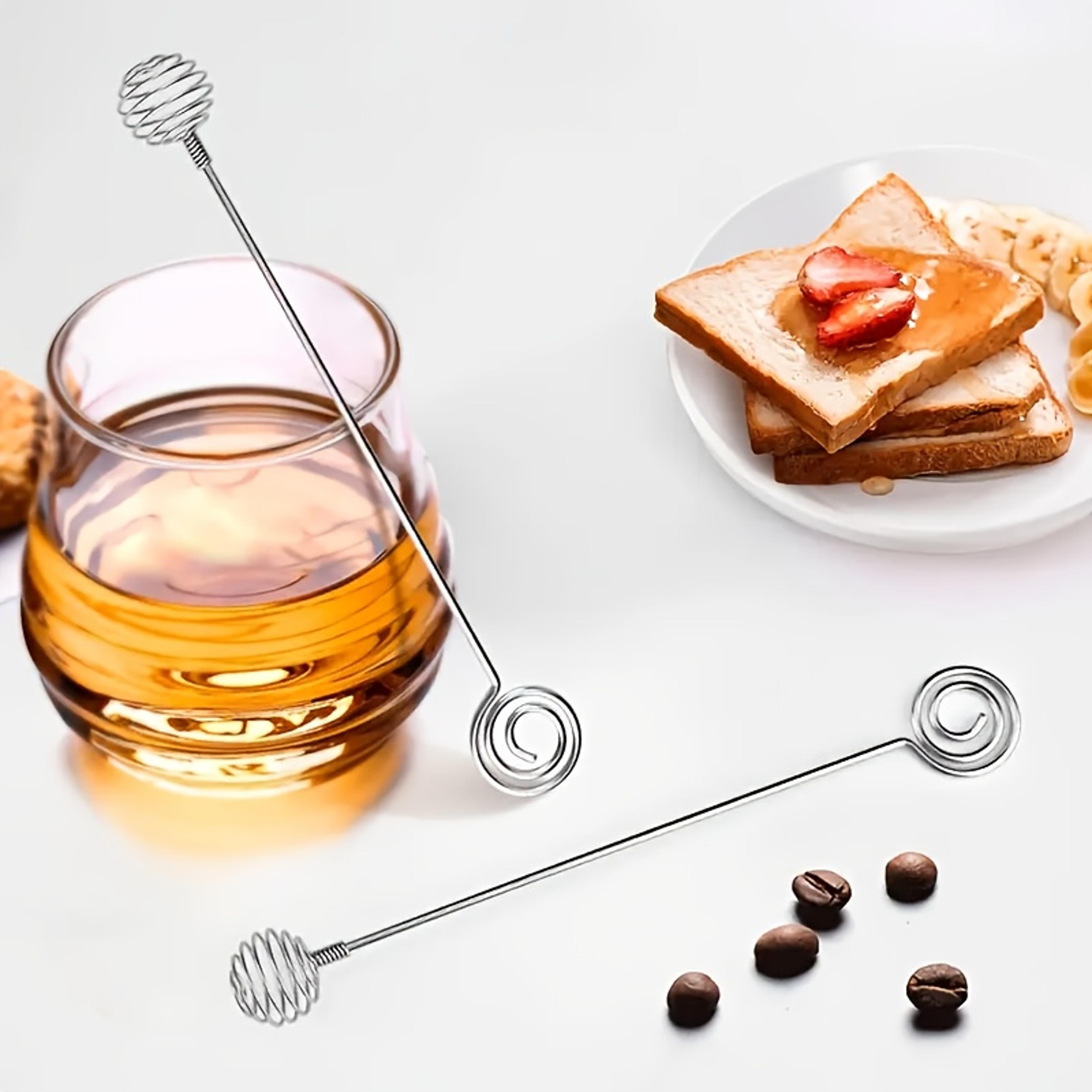 practical honey stir bar mixing stick, stainless steel handle spoon for jar and kitchen tools
